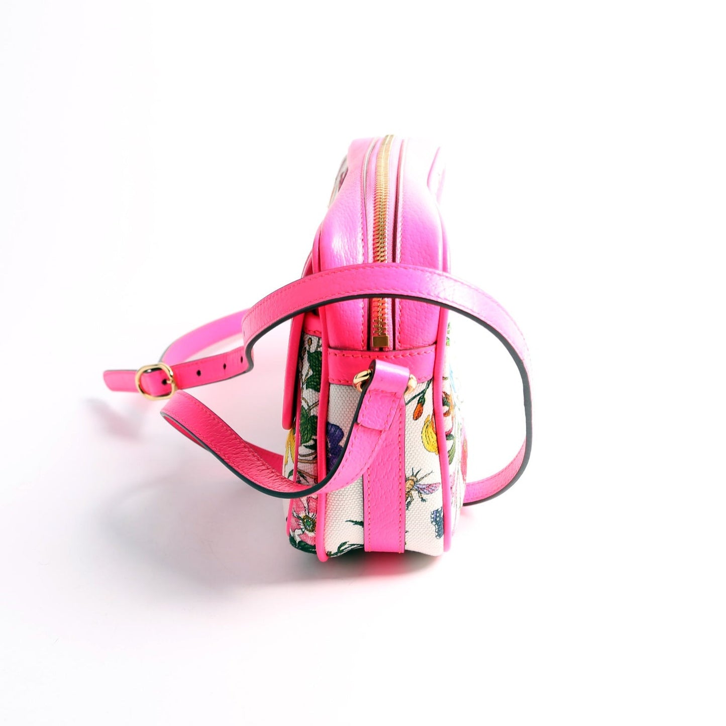 Gucci Flora Canvas Pink Crossbody Bag