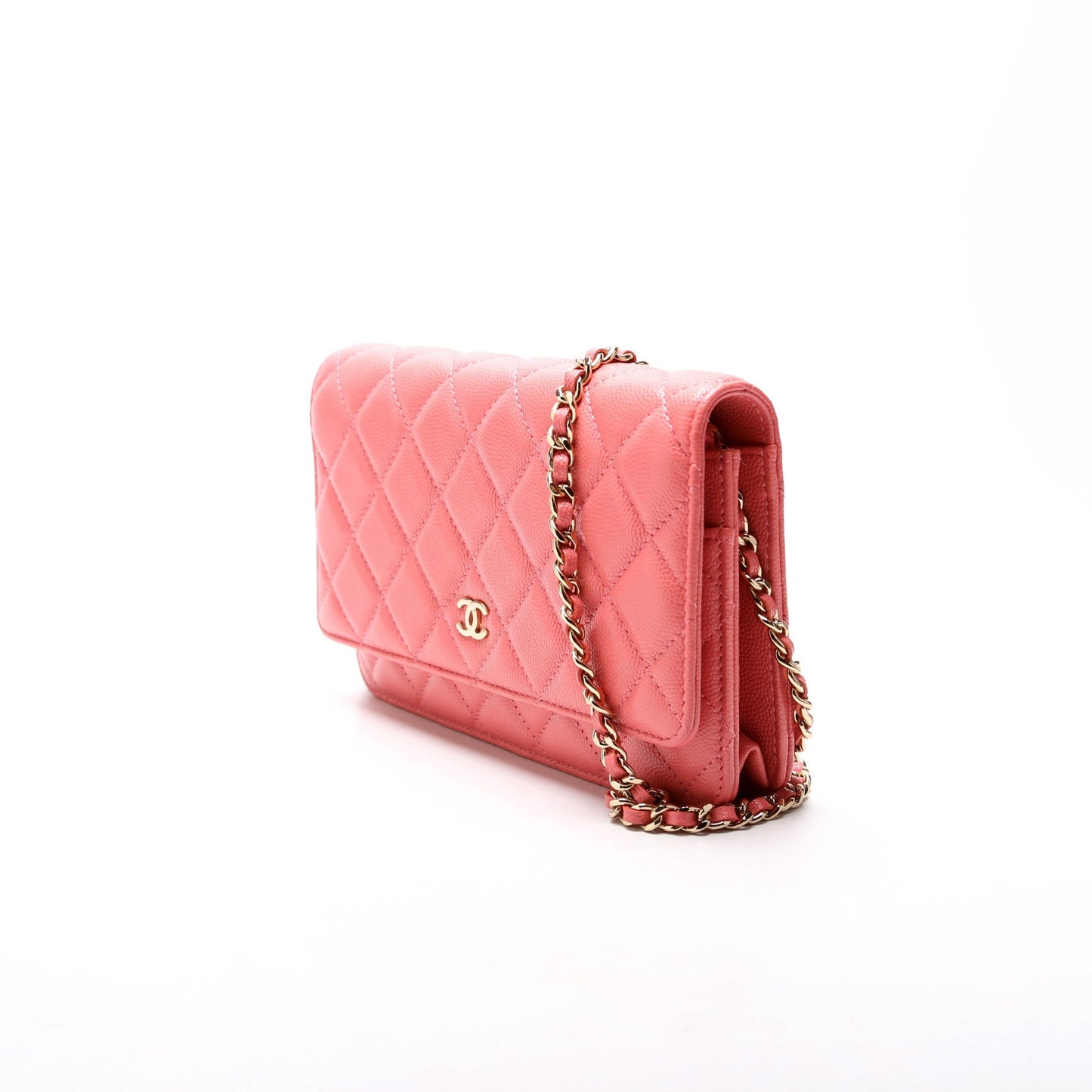 Chanel WOC Classic Quilted Caviar Pink Clutch Bag