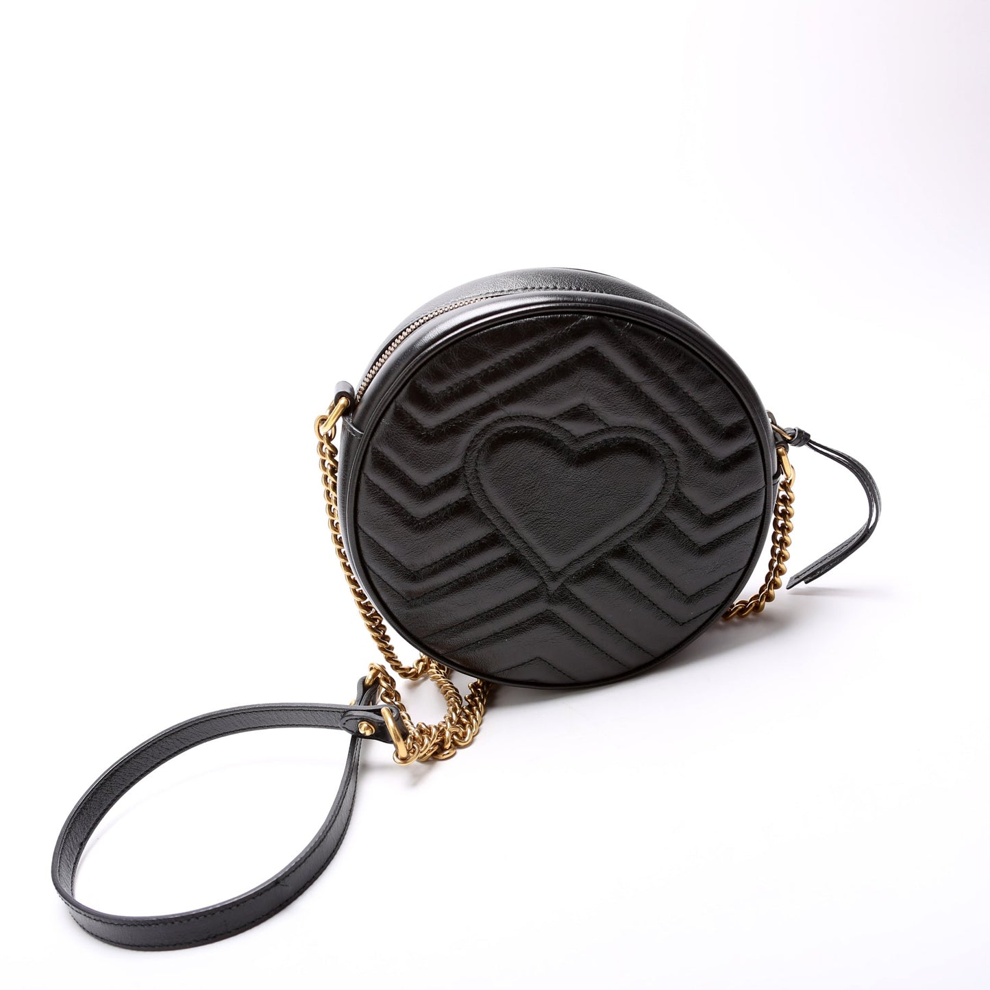 Gucci Marmont Round Black Mini Travel Bag Black 1