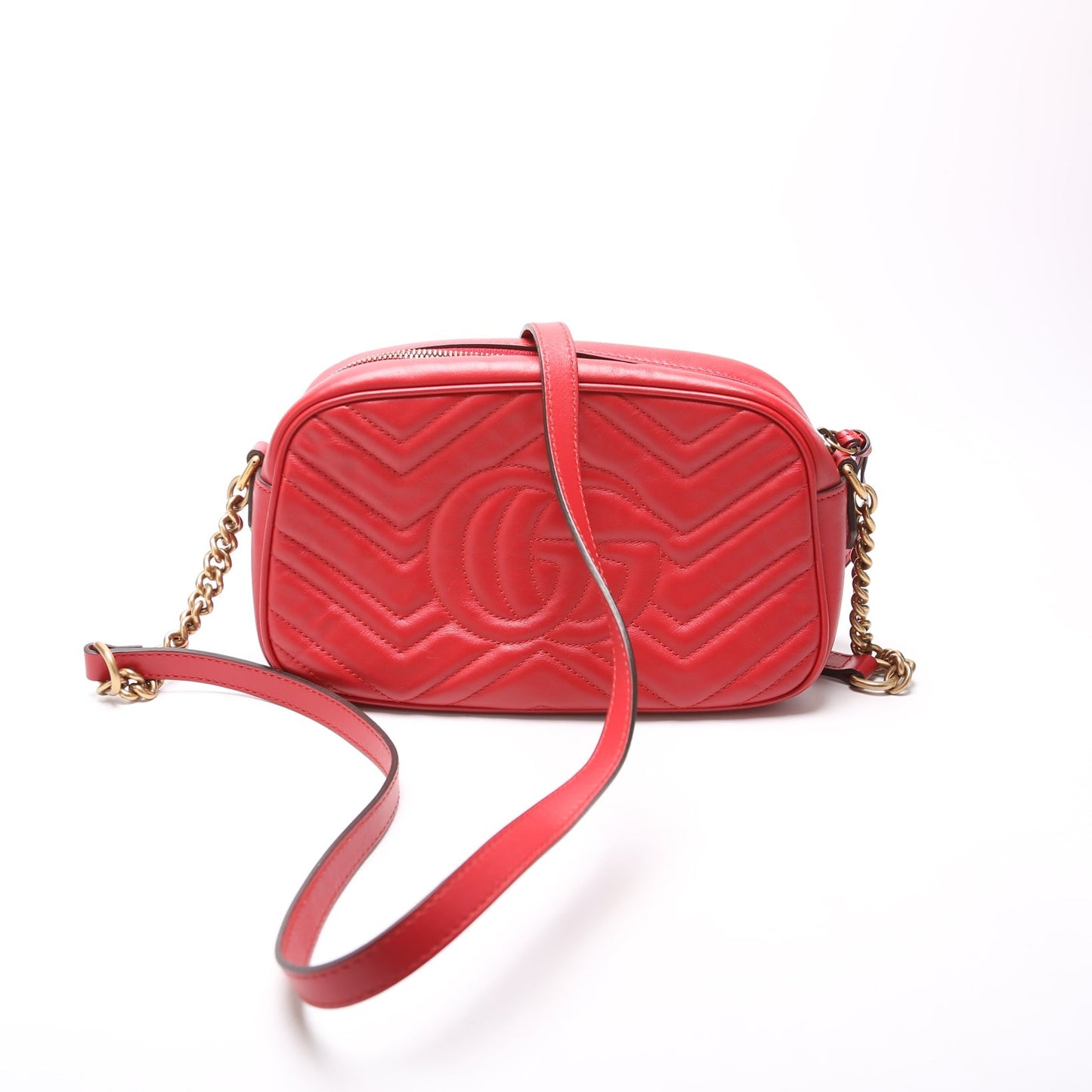 Gucci Marmont Camera Leather Red Small Travel Bag