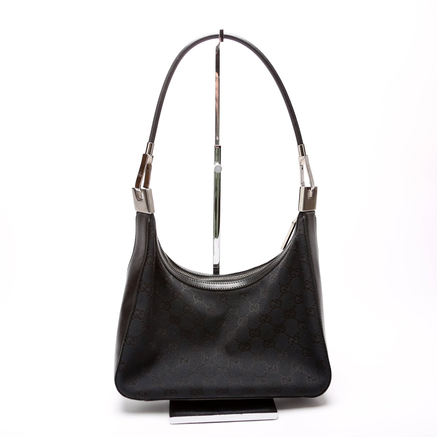 Gucci 001 GG Canvas Black Small Shoulder Bag