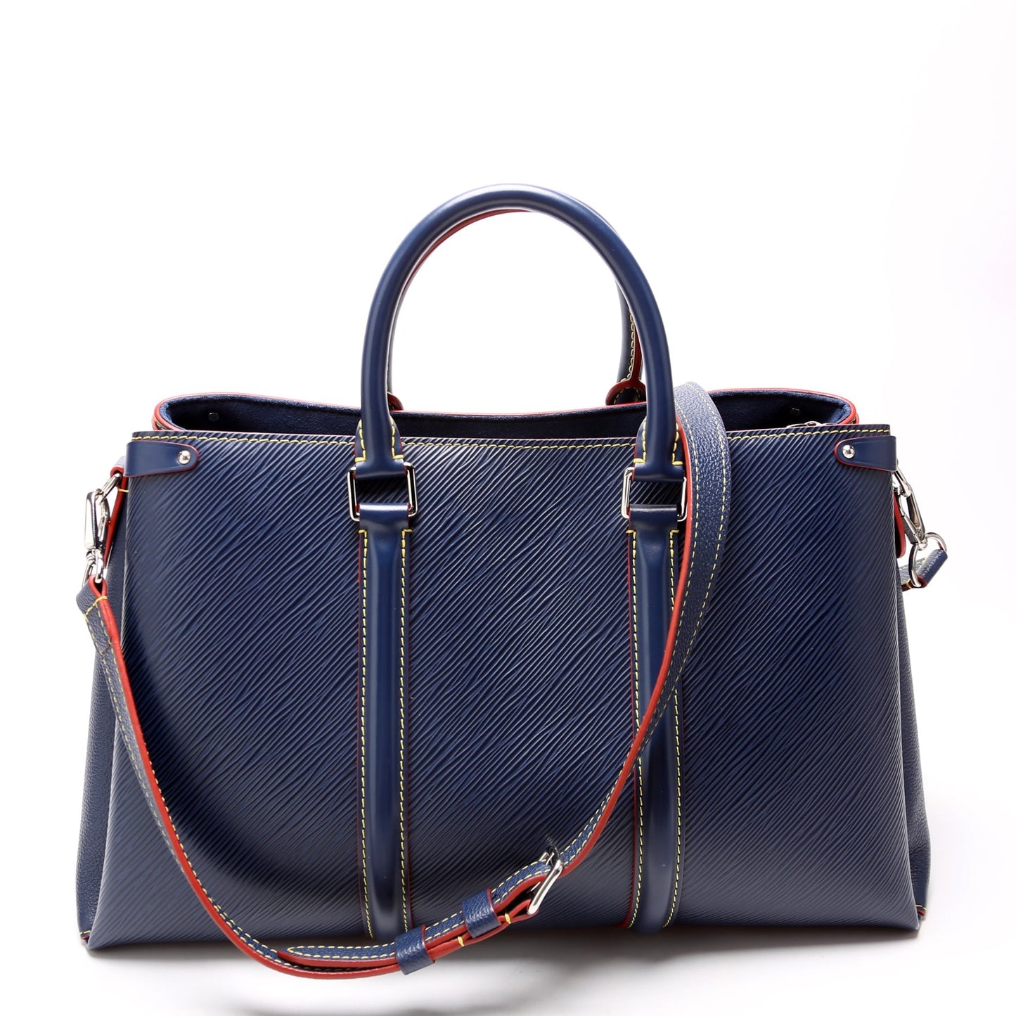 Louis Vuitton Soufflot Navy MM Epi Handbag