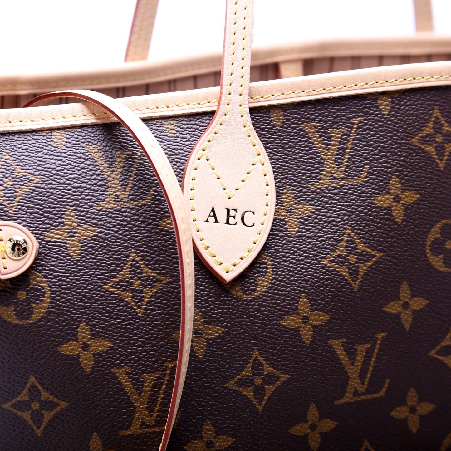 Louis Vuitton Neverfull W MM Monogram Beige Wallet Case