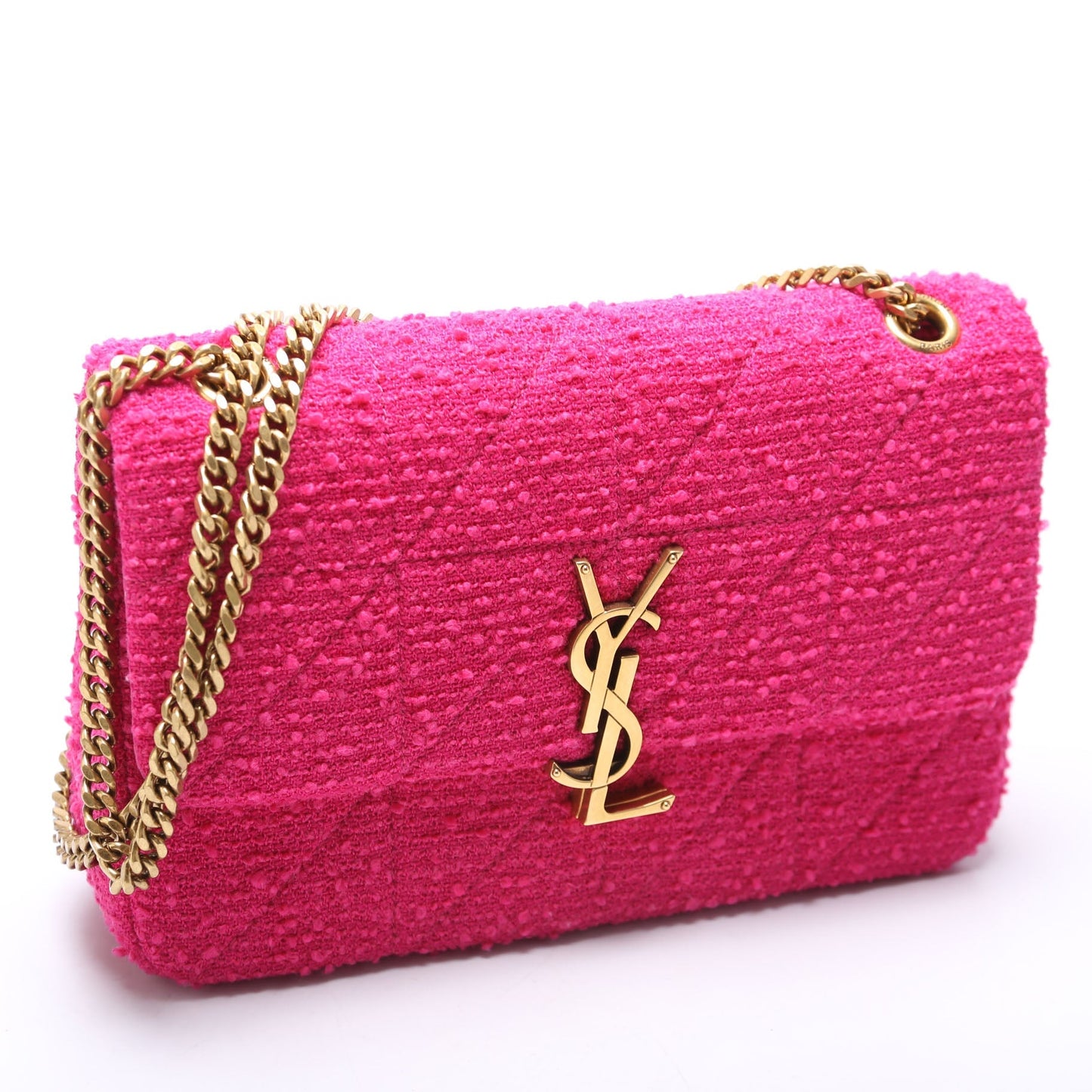 YSL Saint Laurent Saint Laurent Jamie Tweed Chain Bag Quilted Pink Travel Bag