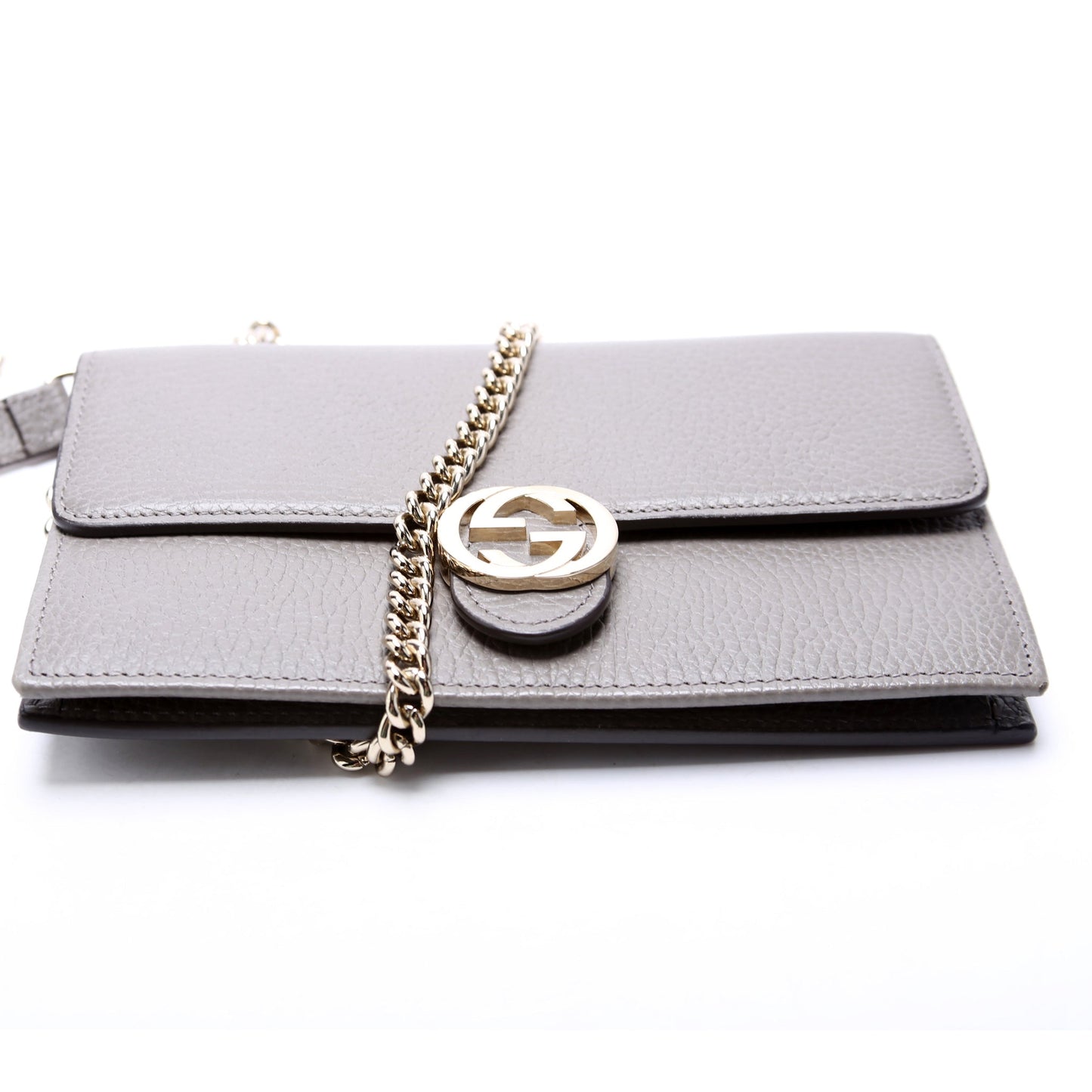 Gucci Interlocking G Grey Chain Wallet Case