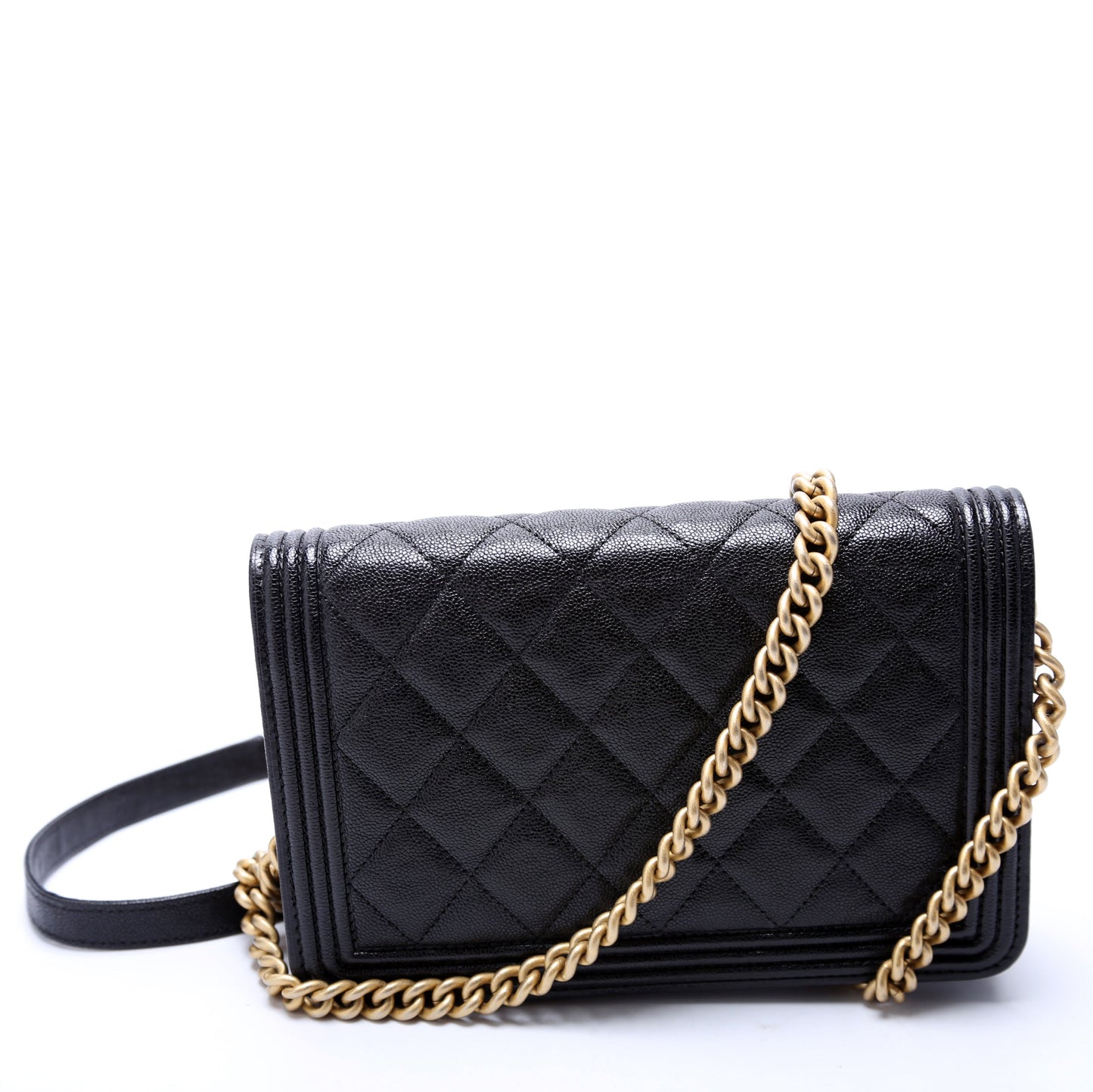 Chanel WOC Boy Caviar Black Clutch Bag Caviar Black