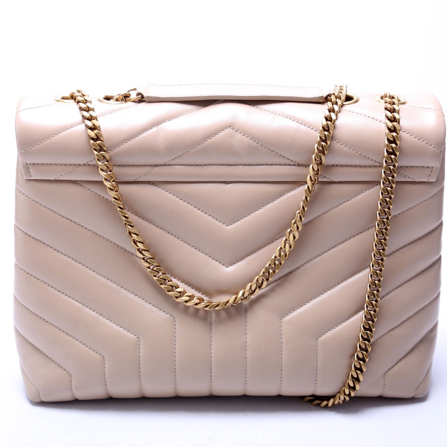 YSL Saint Laurent Loulou Bag Quilted Tan Medium Travel Bag