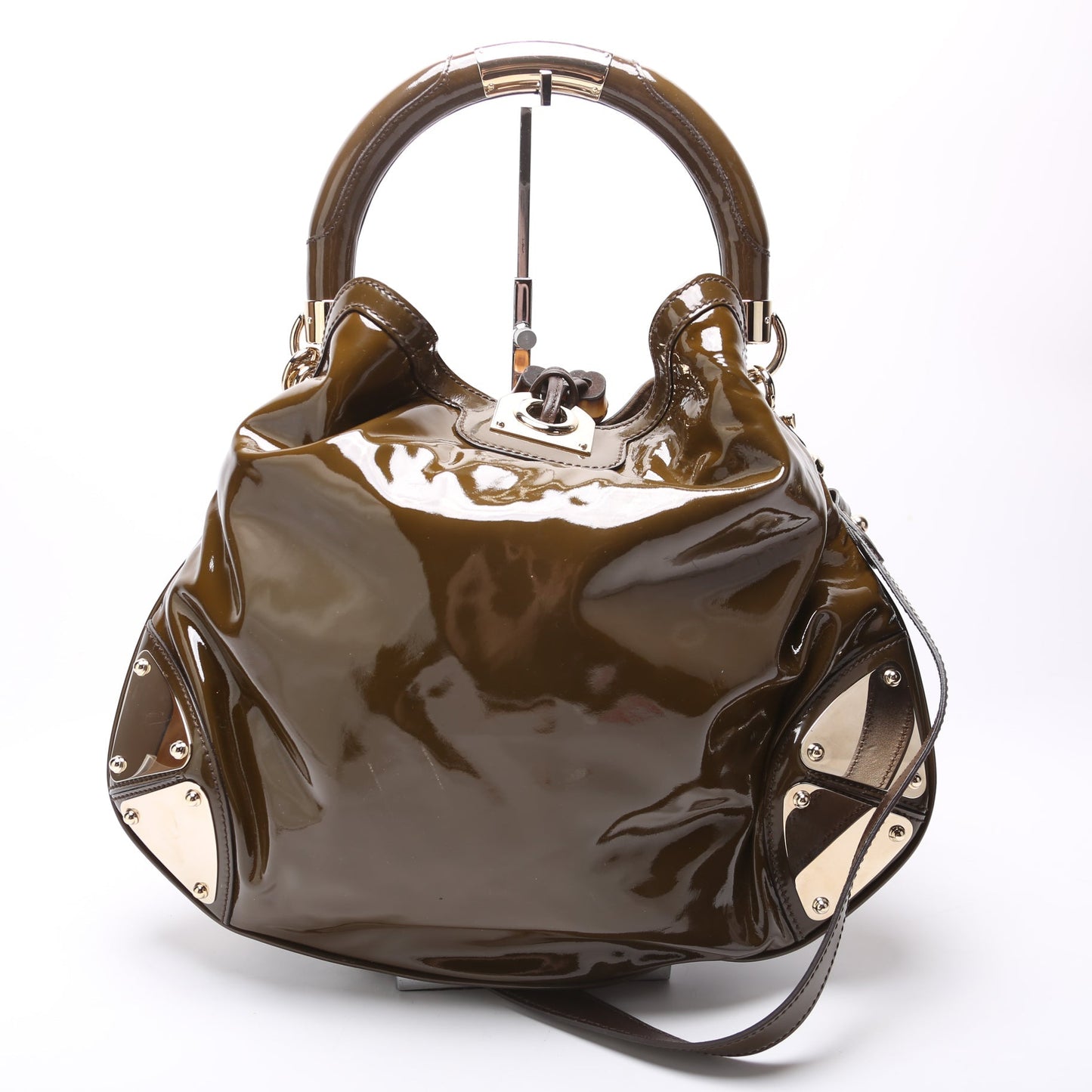 Gucci Indy Patent Top Handle Shoulder Bag