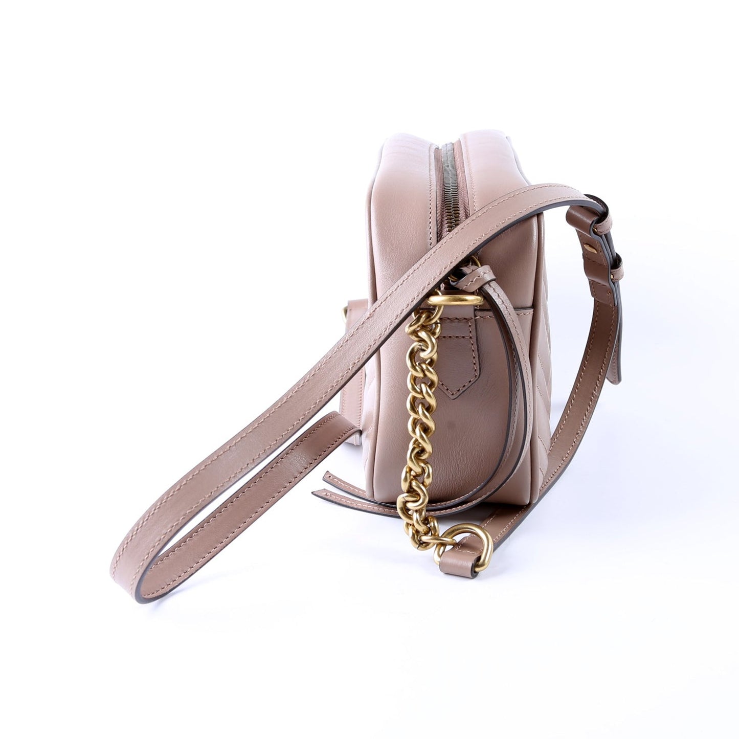 Gucci Marmont Camera Leather Beige Small Travel Bag