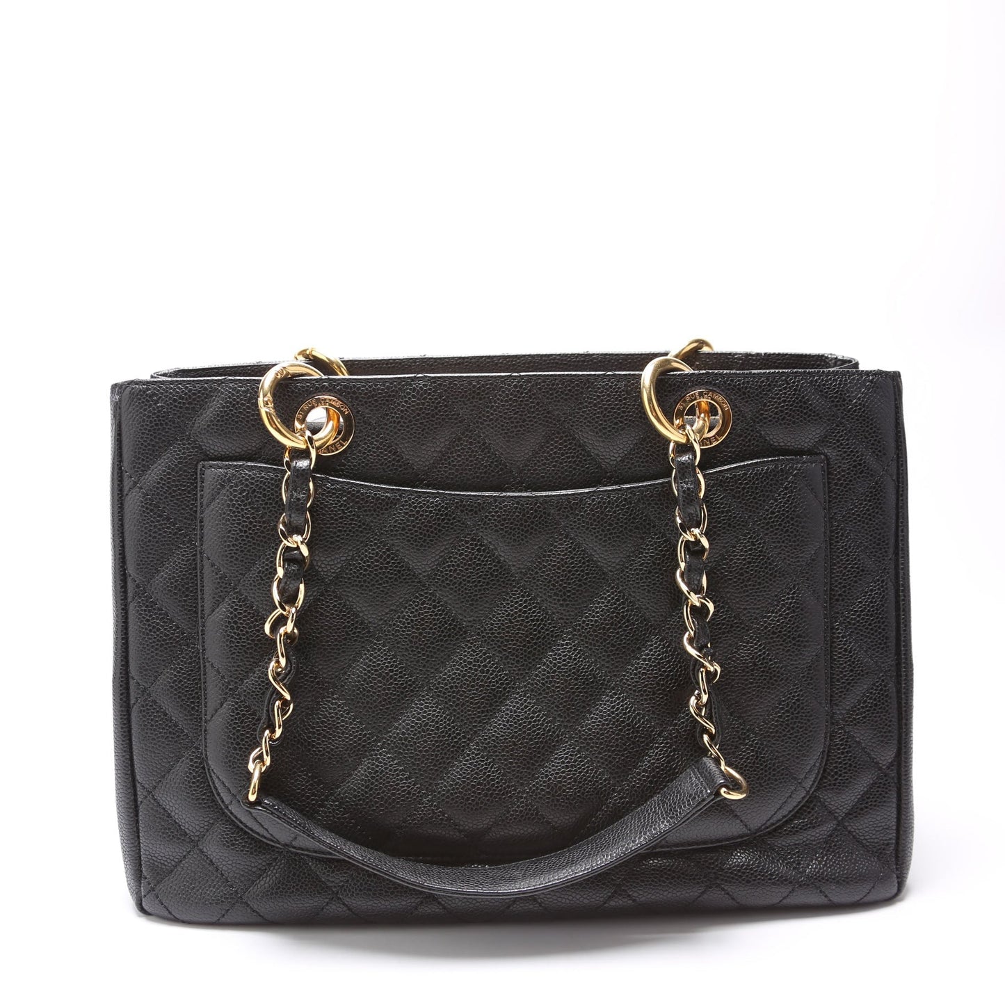 Chanel Grand Shopping Caviar Black Tote Bag Black 2
