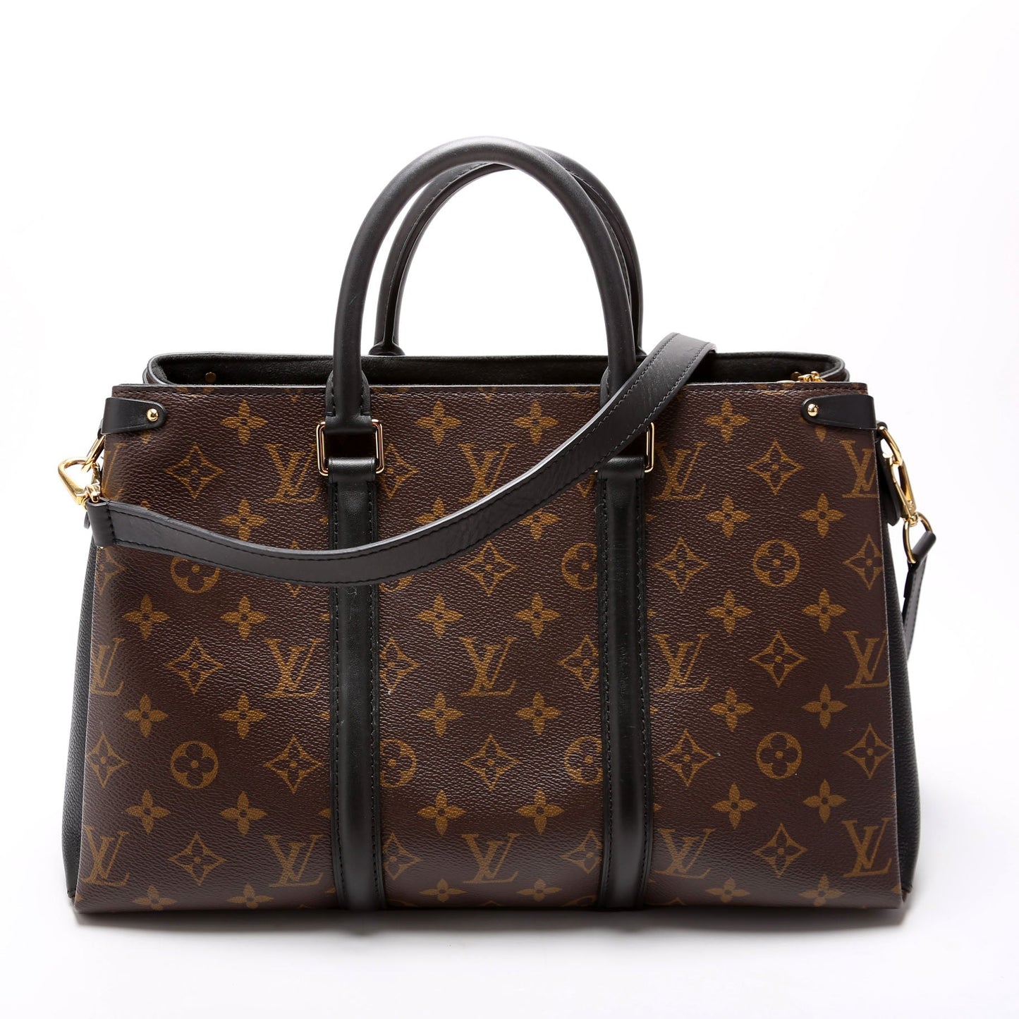 Louis Vuitton Soufflot Monogram Black MM Handbag Black 3