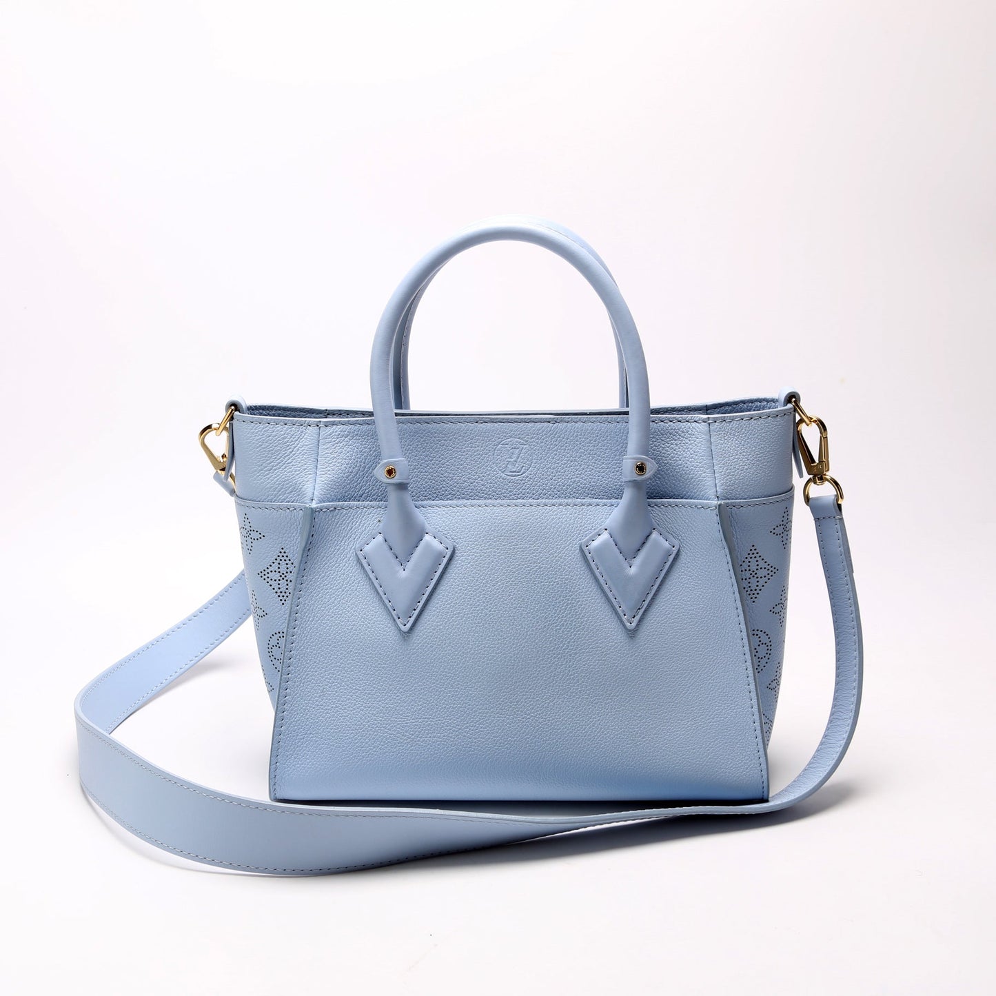 Louis Vuitton On My Side PM Mahina Calfskin Blue Handbag