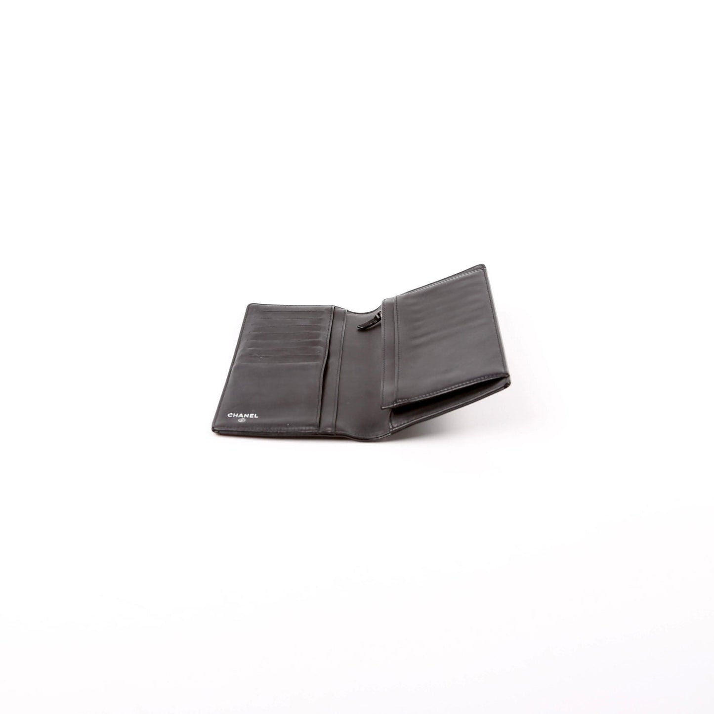 Chanel Timless CC Camellia Flower Pallet Patent Yen Wallet 12M Black/Multicolor