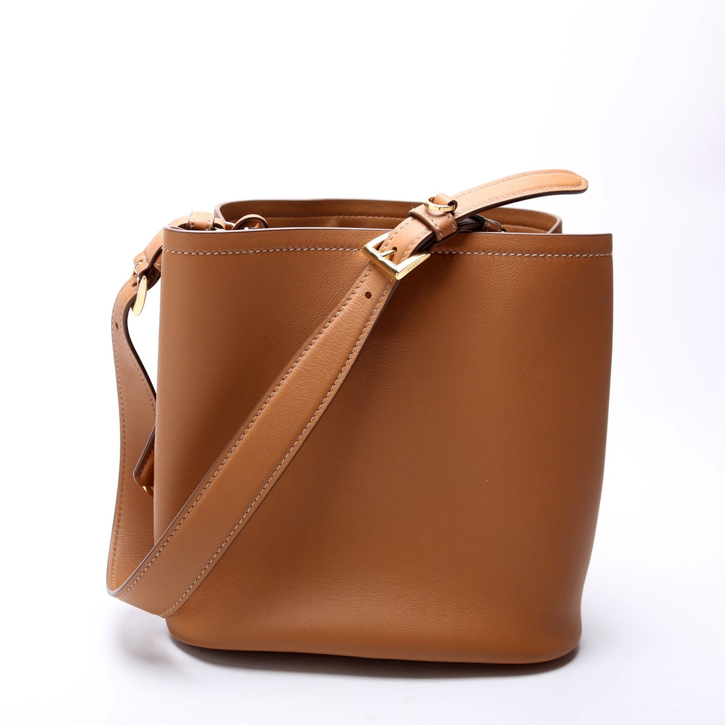 Prada Calfskin Bag Leather Brown Travel Bag