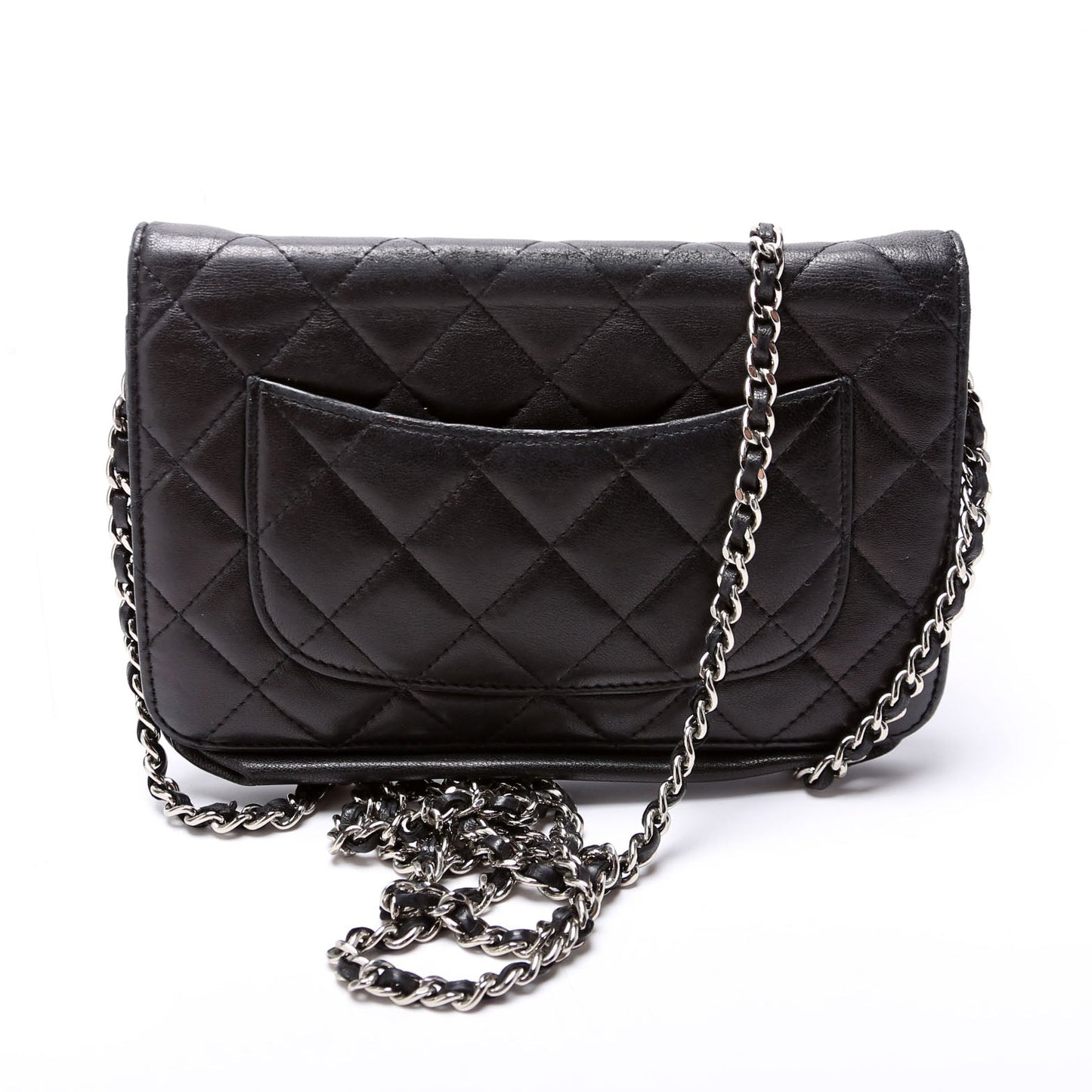 Chanel On Classic Quilted Lambskin Black Wallet Case