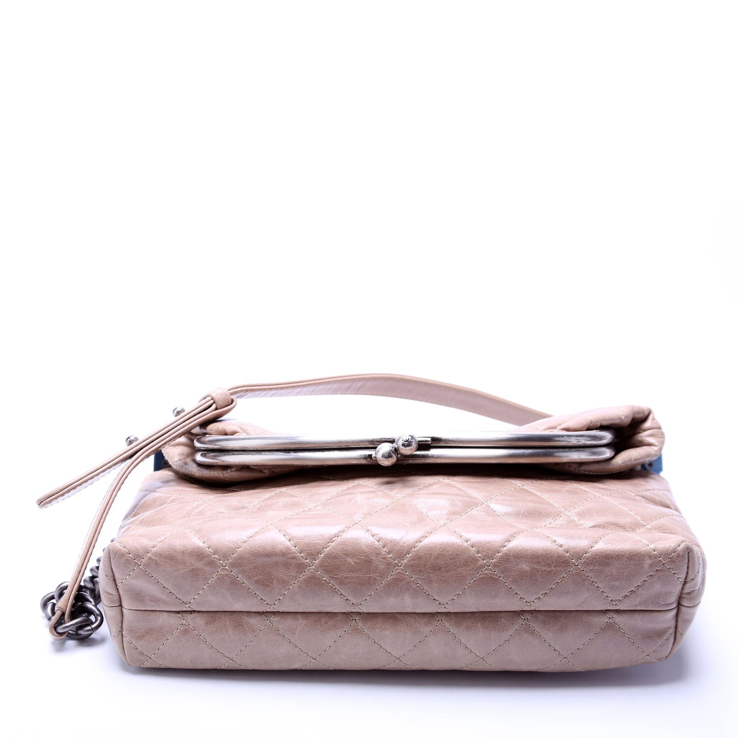 Chanel Tabatiere Kisslock Fold Over Quilted Aged Calfskin Bag 21M Brown