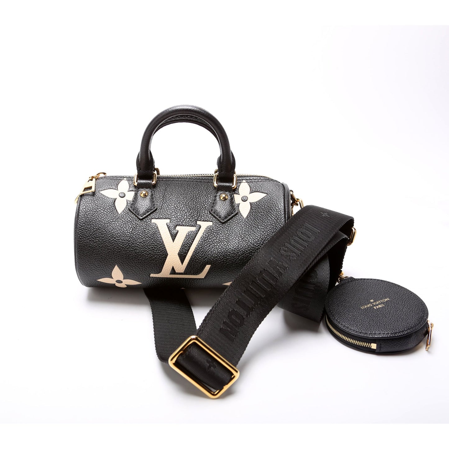Louis Vuitton Papillon BB Bicolor Empreinte Black Beige Handbag