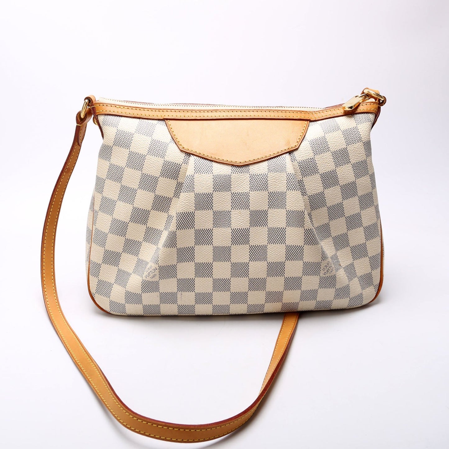 Louis Vuitton Siracusa Azur White Blue PM Damier Handbag