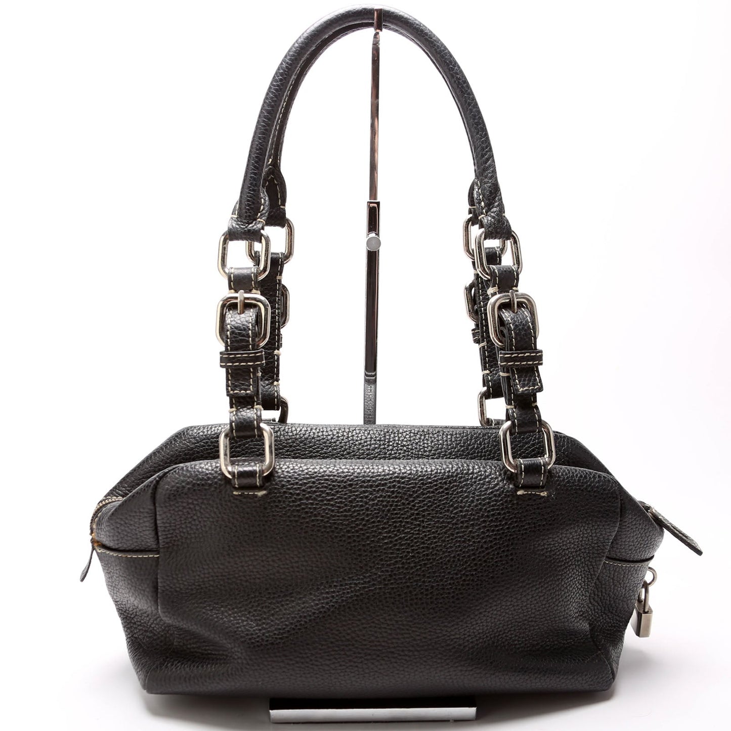 Prada Bowling Shoulder Bag Leather Black