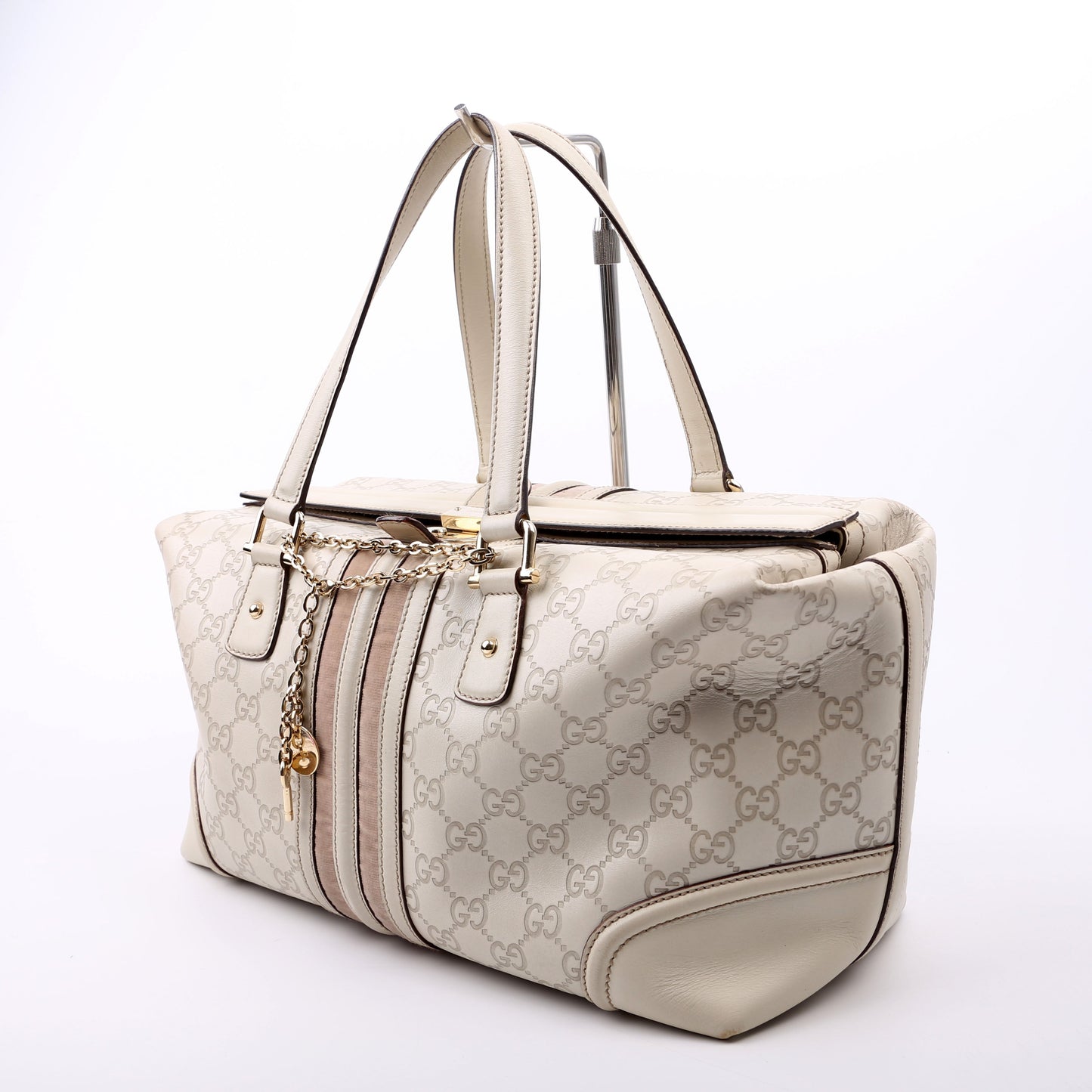 Gucci GG Treasure Boston White Travel Bag