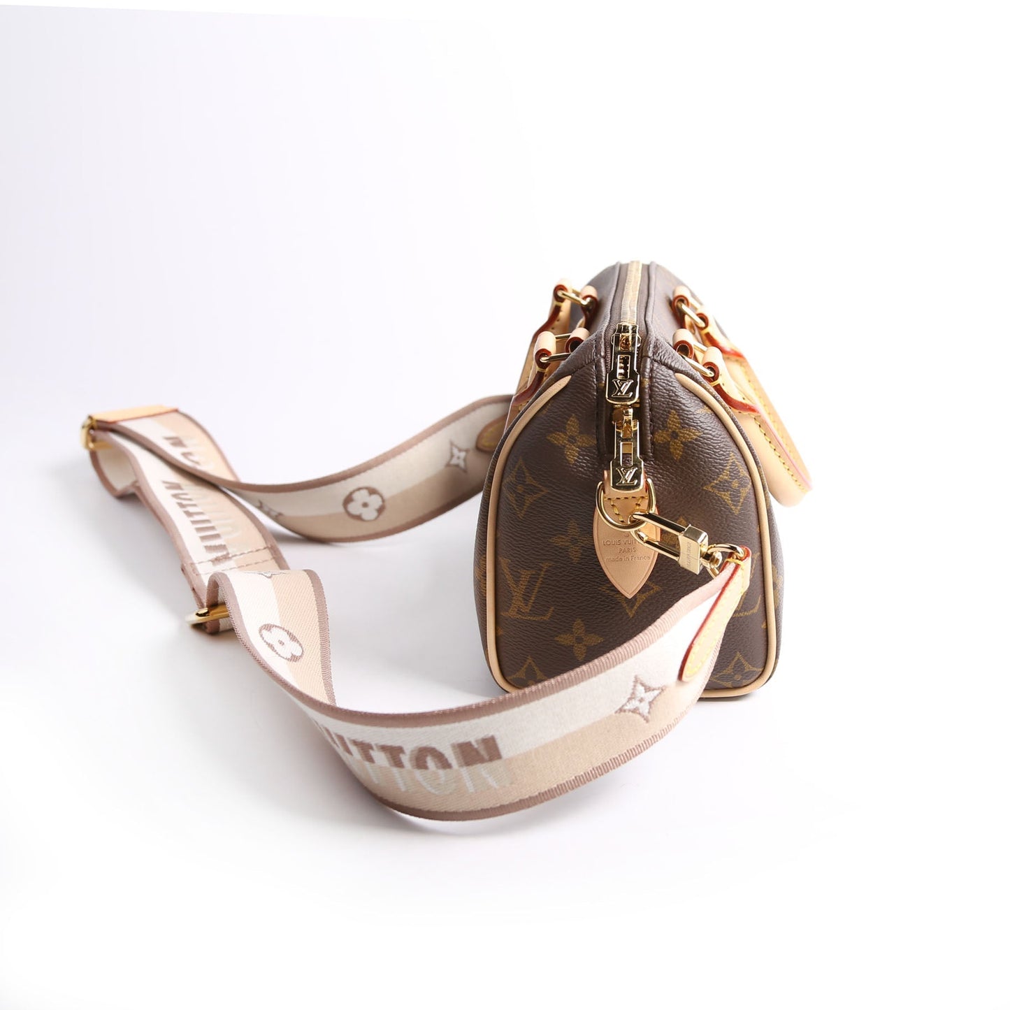 Louis Vuitton Speedy 20 Bandouliere Monogram Beige Handbag