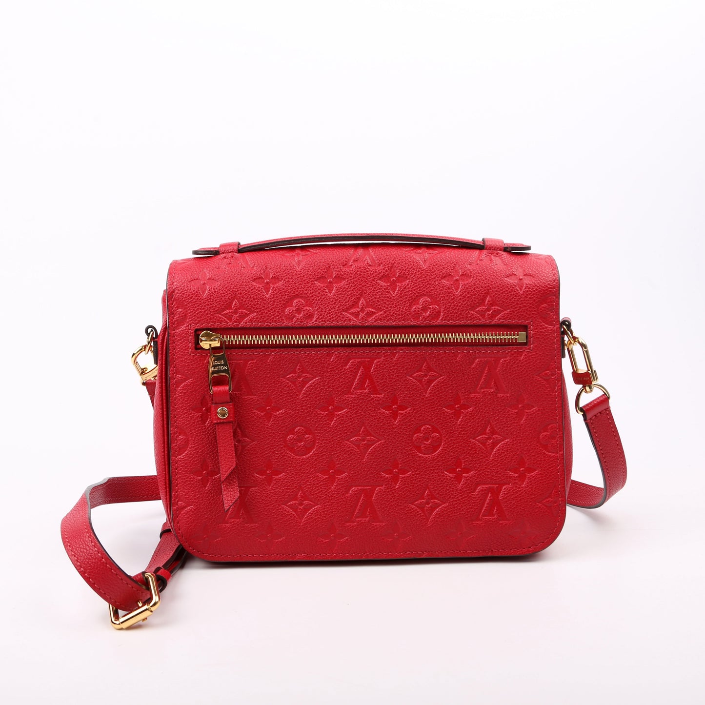 Louis Vuitton Pochette Metis Empreinte Red Clutch Bag