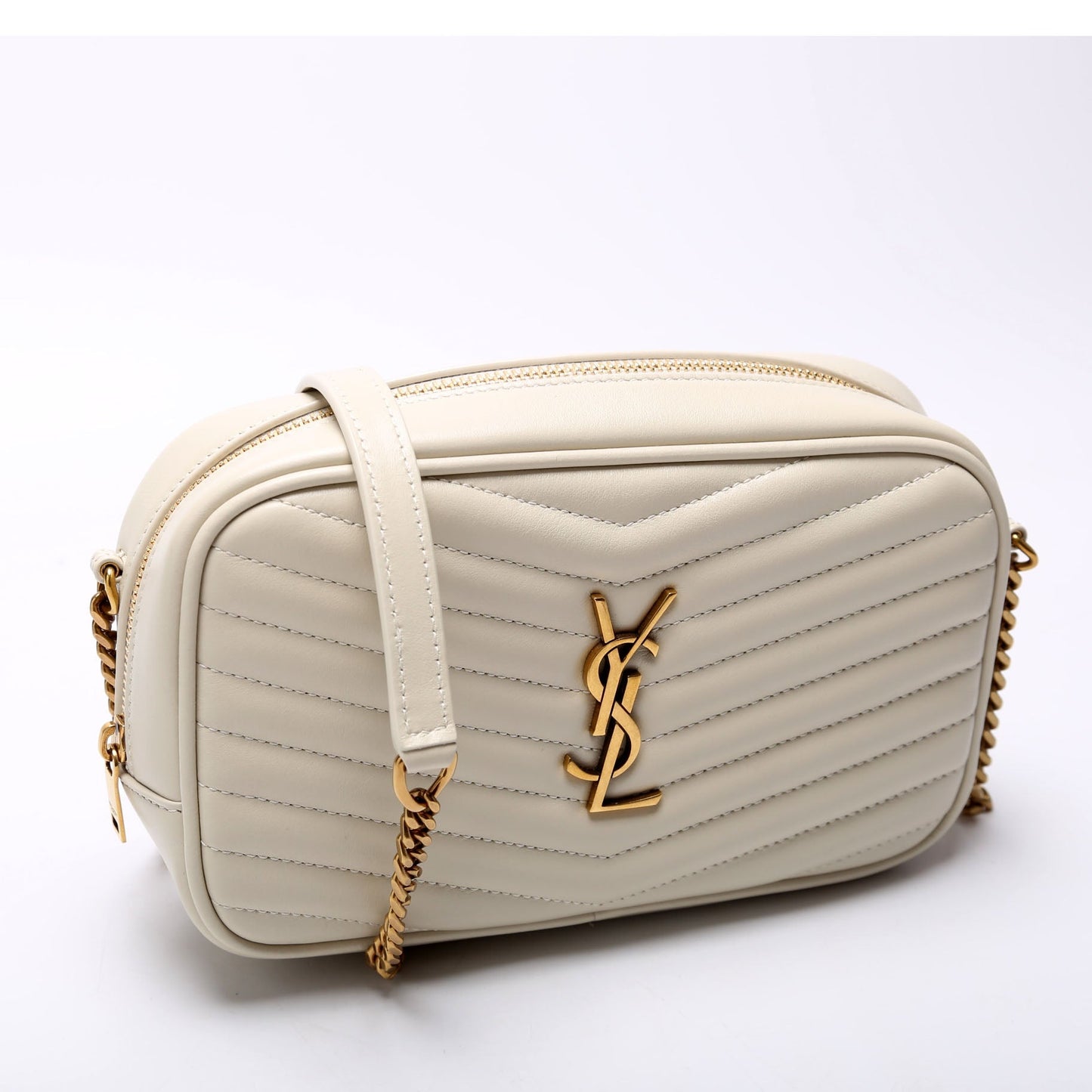 YSL Saint Laurent Saint Laurent Lou Camera Bag Cream Mini Travel Bag