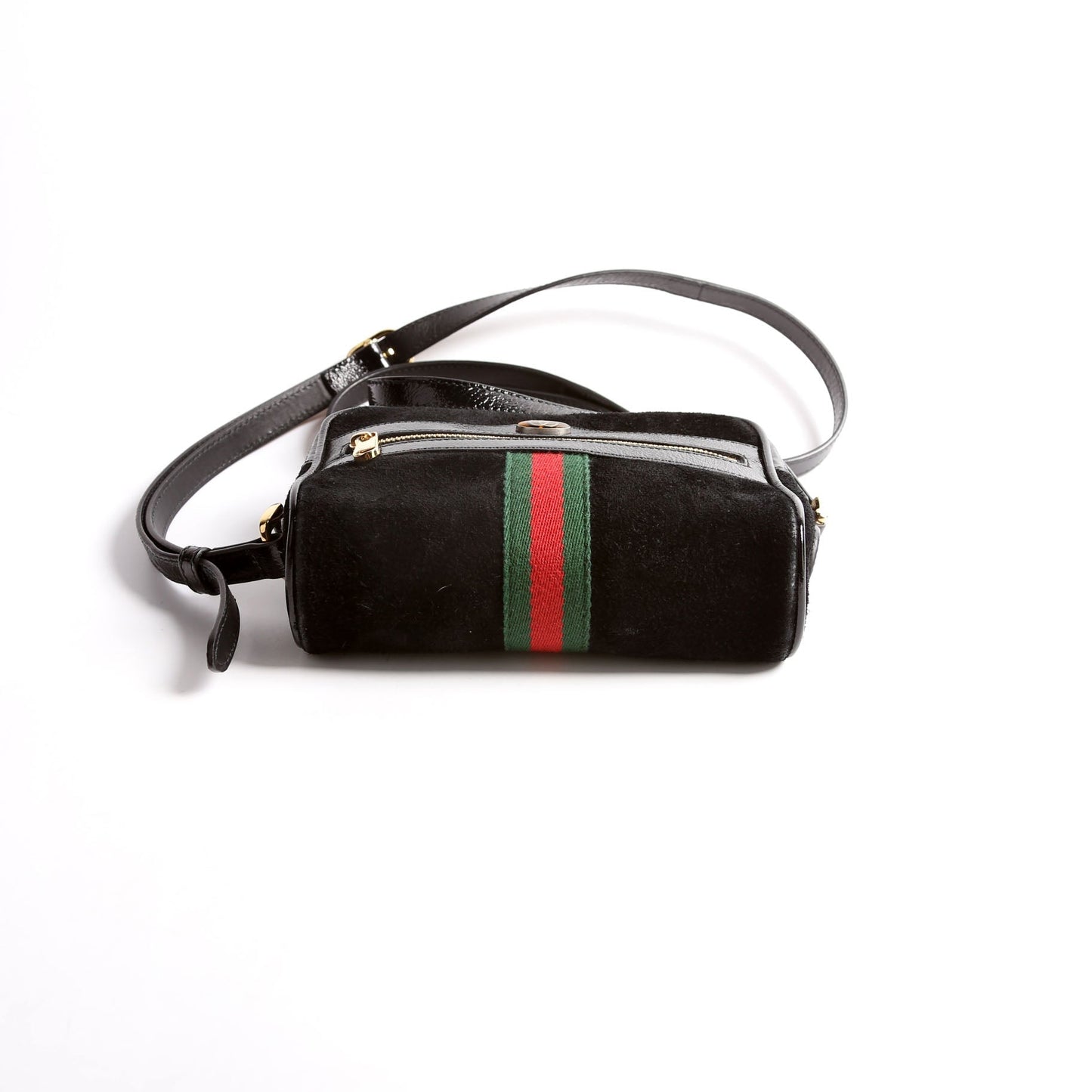 Gucci GG Super Ophidia Suede Black Mini Travel Bag