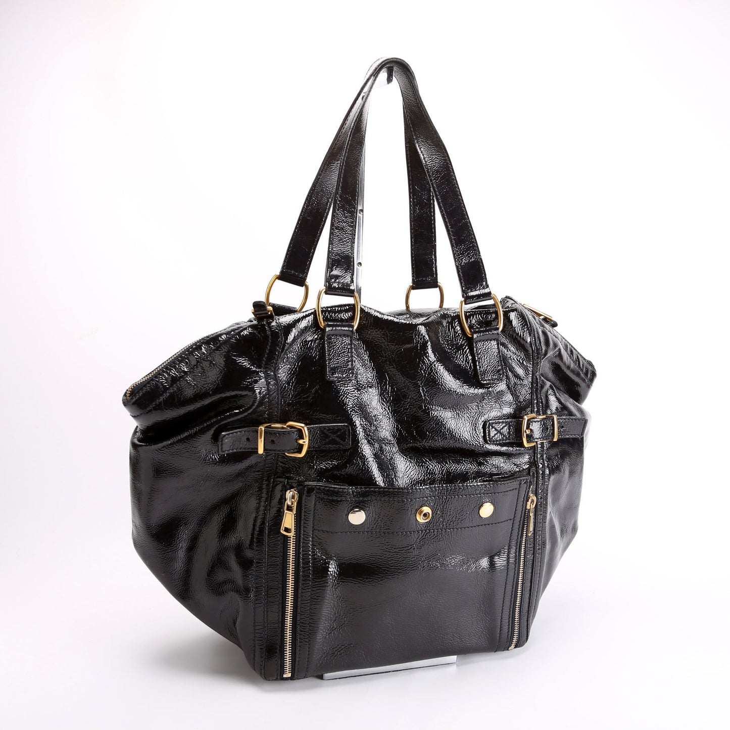 YSL Saint Laurent Saint Laurent Patent Rive Gauche Downtown Shoulder Leather Shoulder Bag