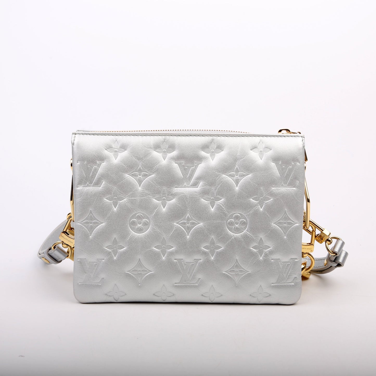 Louis Vuitton Coussin BB New Version Sier Lambskin Silver Handbag