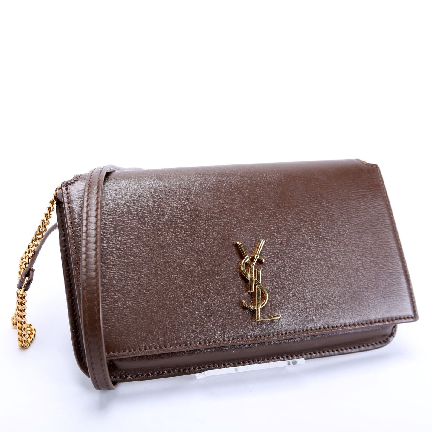 YSL Saint Laurent Saint Laurent Cassandra Phone Holder With Strap Brown Travel Bag