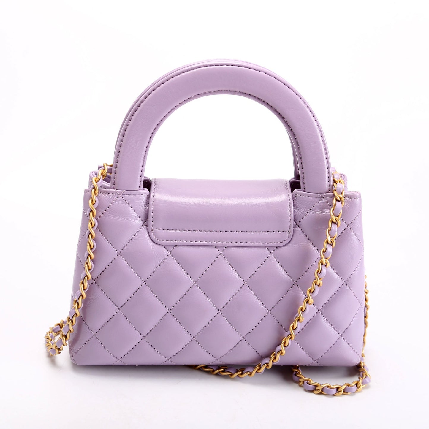 Chanel Nano Kelly Shopper Quilted Aged Calfskin Tote Bag