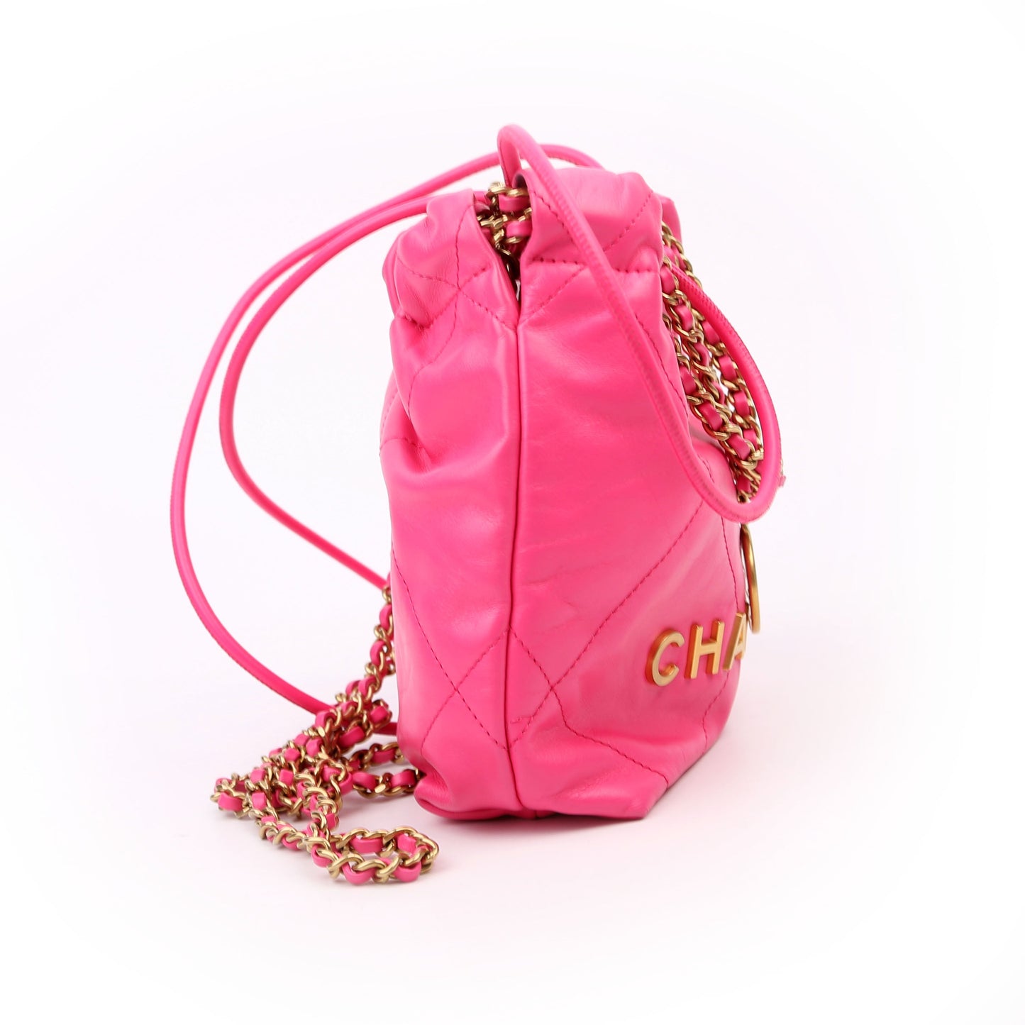 Chanel 22 Quilted Calfskin RFID Pink Mini Bag