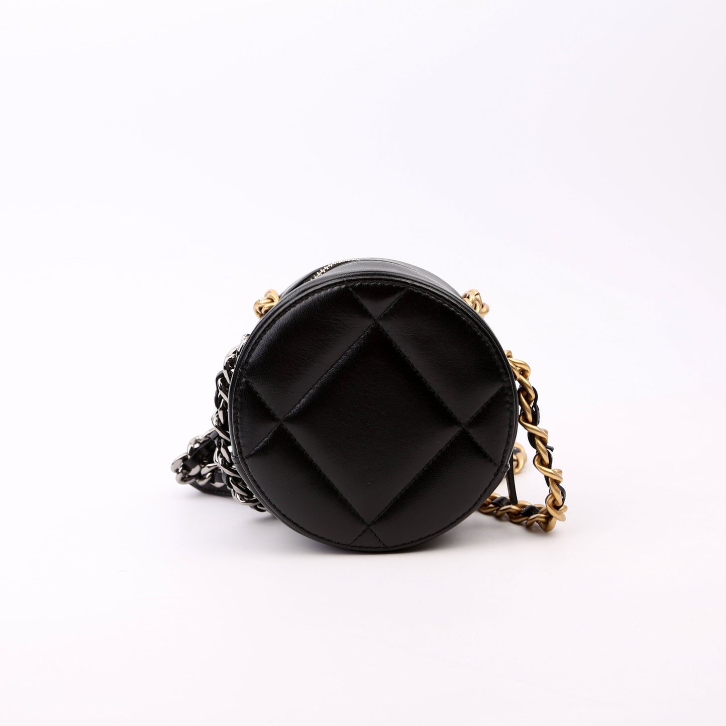 Chanel 19 Round Goatskin Clutch Bag