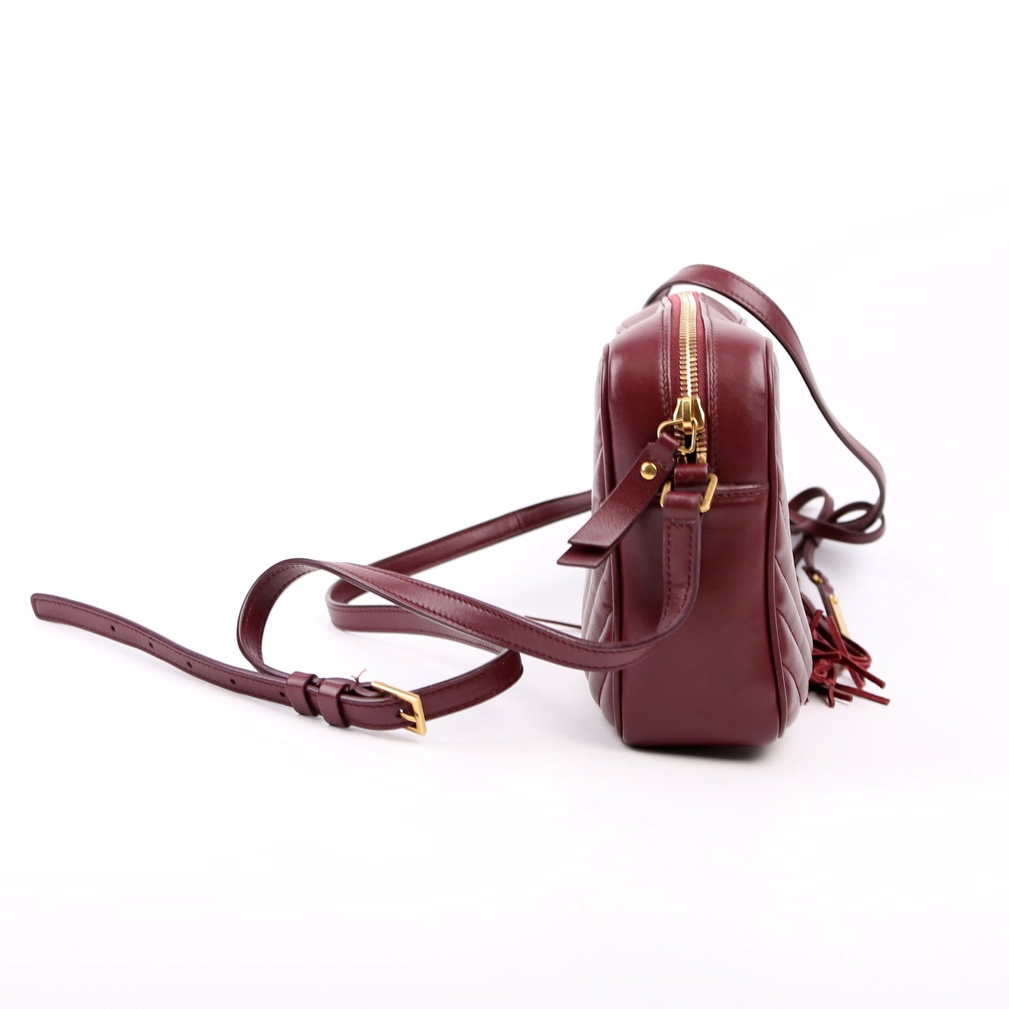 YSL Saint Laurent Lou Camera Burgundy Bag Quilted Travel Bag
