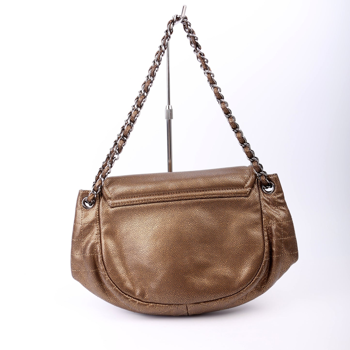 Chanel Half Moon Flap Caviar 12M Gold Handbag
