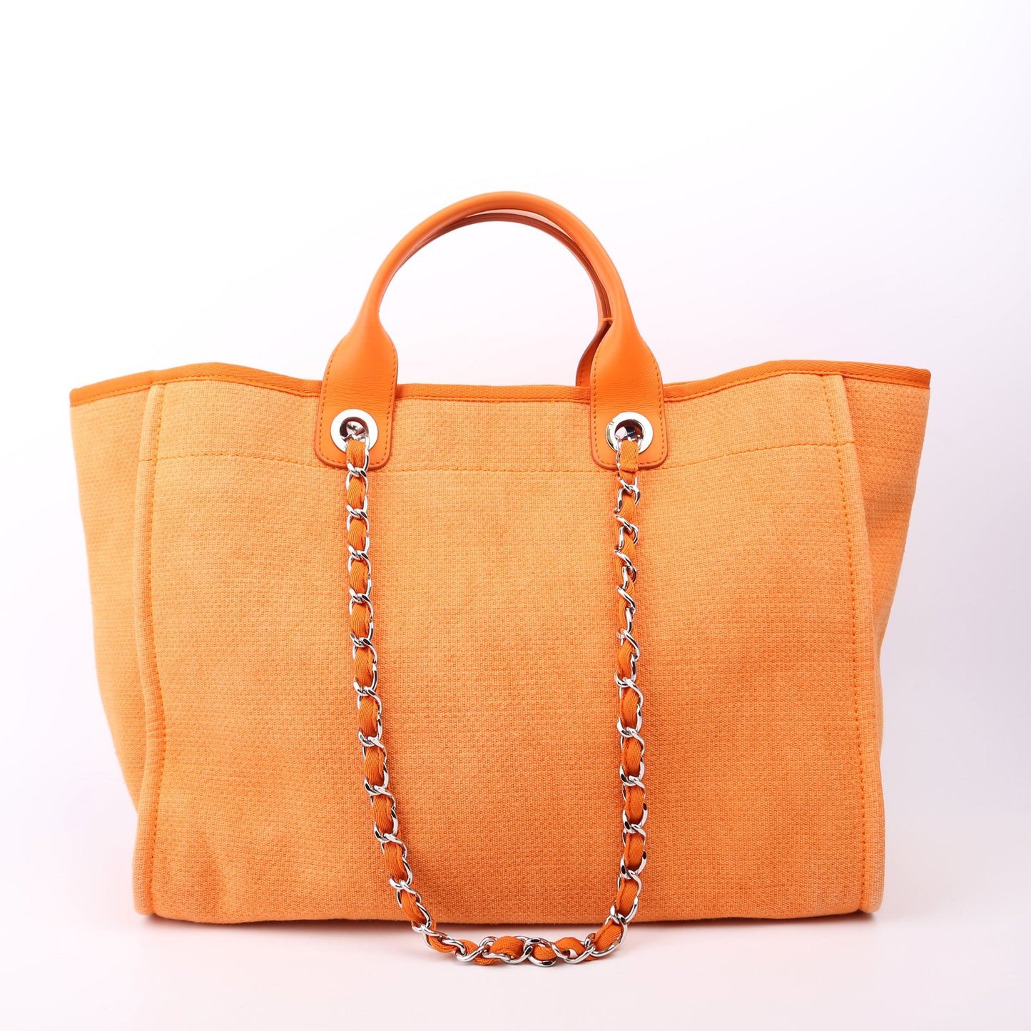 Chanel Deauville Mixed Fibers 20M Orange Handbag