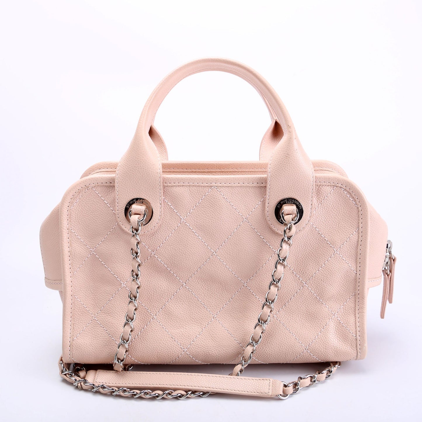 Chanel Deauville Bowling Caviar Pink Small Handbag