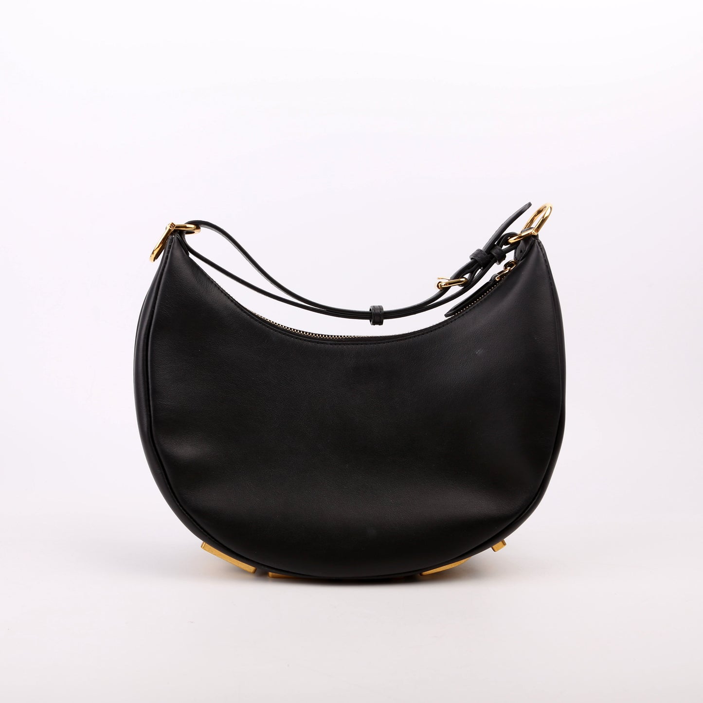 Fendi Graphy Hobo Bag Leather Black Small