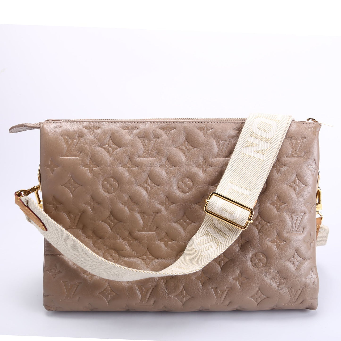 Louis Vuitton Coussin MM Lambksin Taupe Handbag