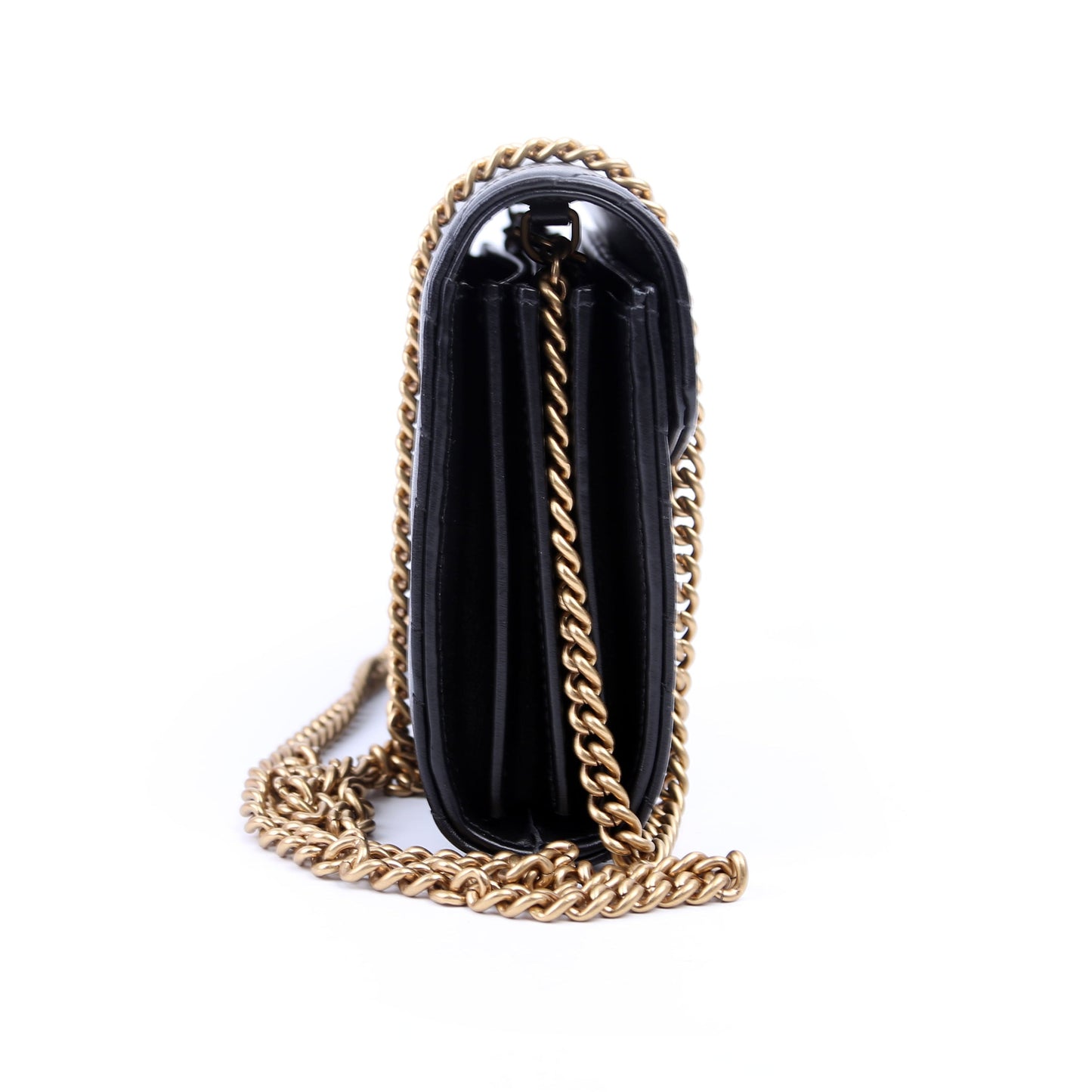 Gucci Marmont Black Chain Wallet Case Black 6