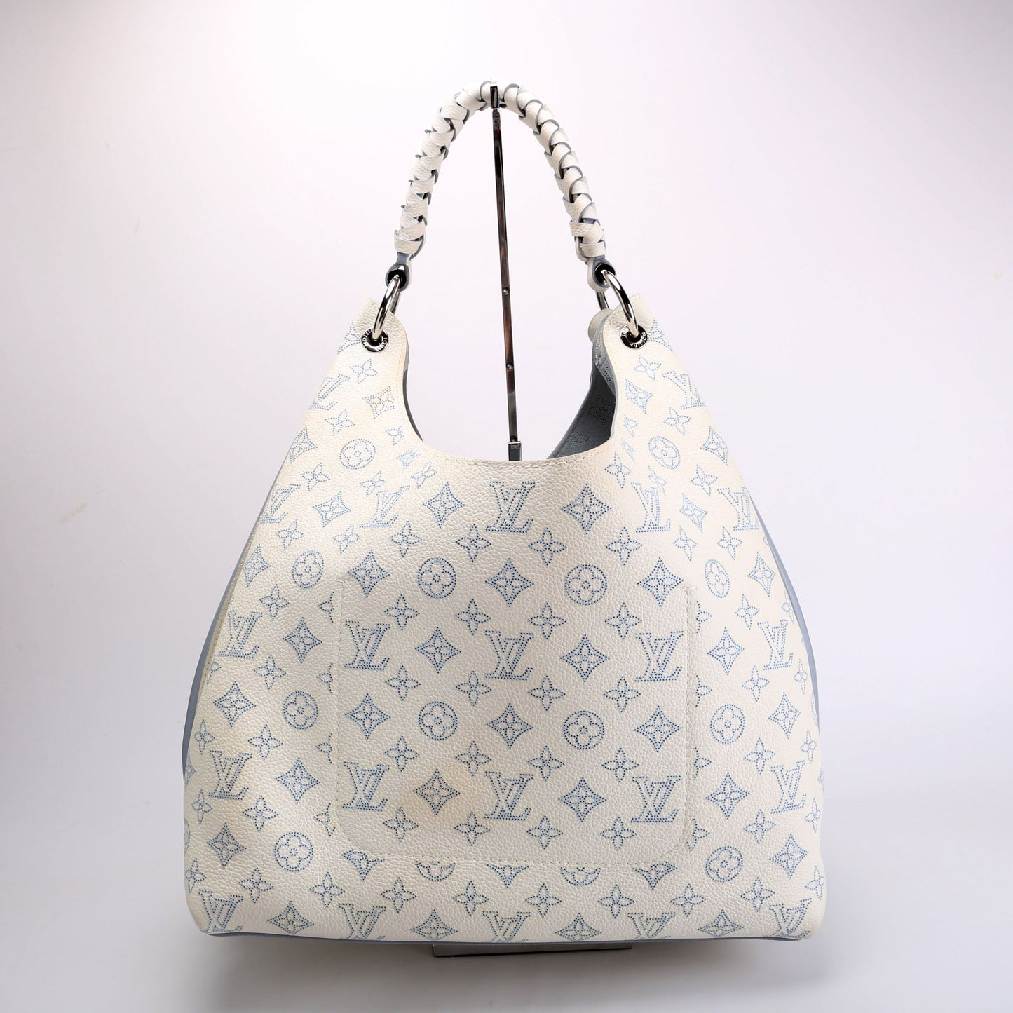 Louis Vuitton Carmel Mahina Light White Blue Handbag