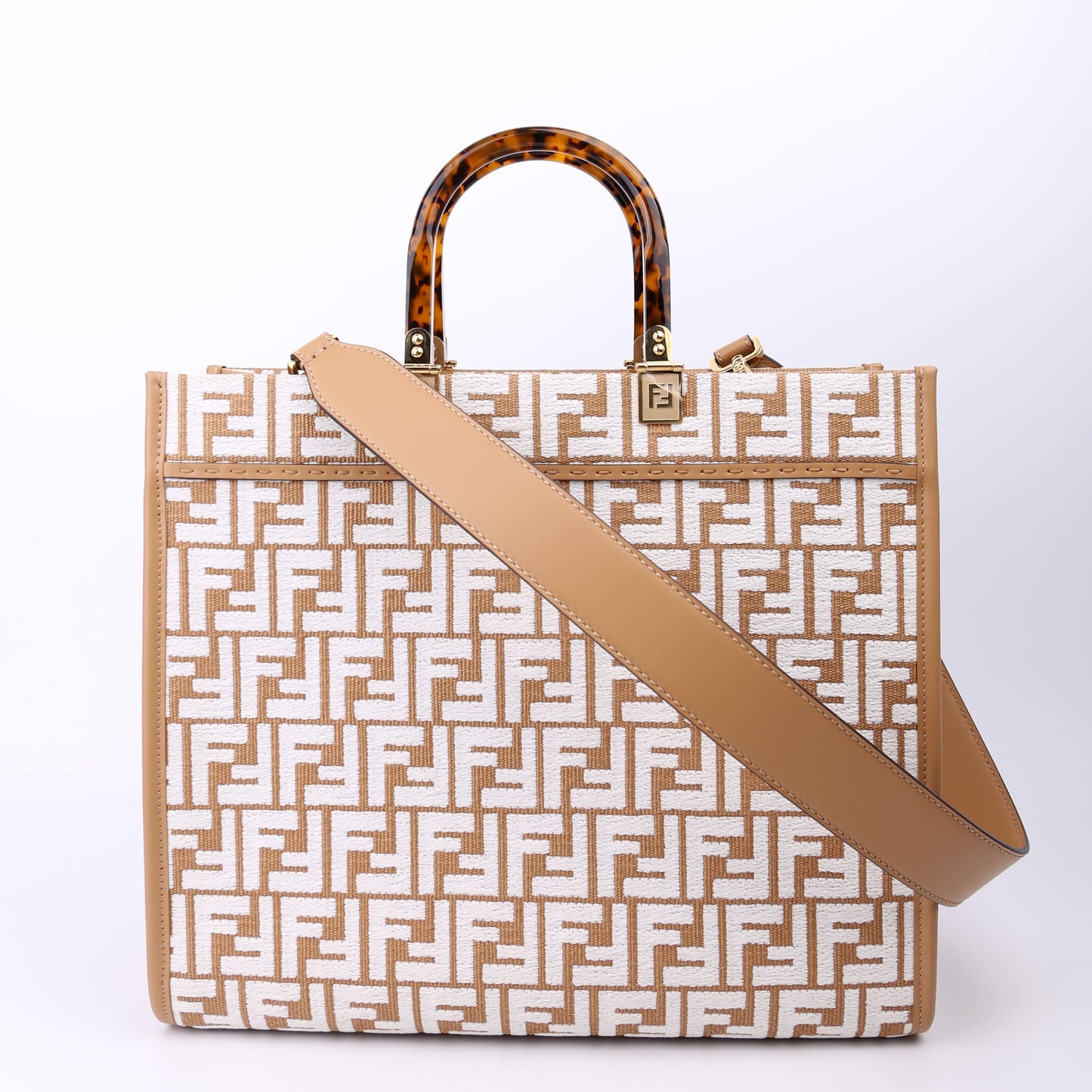Fendi 8Bh386 Sunshine Shopper Bag Raffia Medium Travel Bag