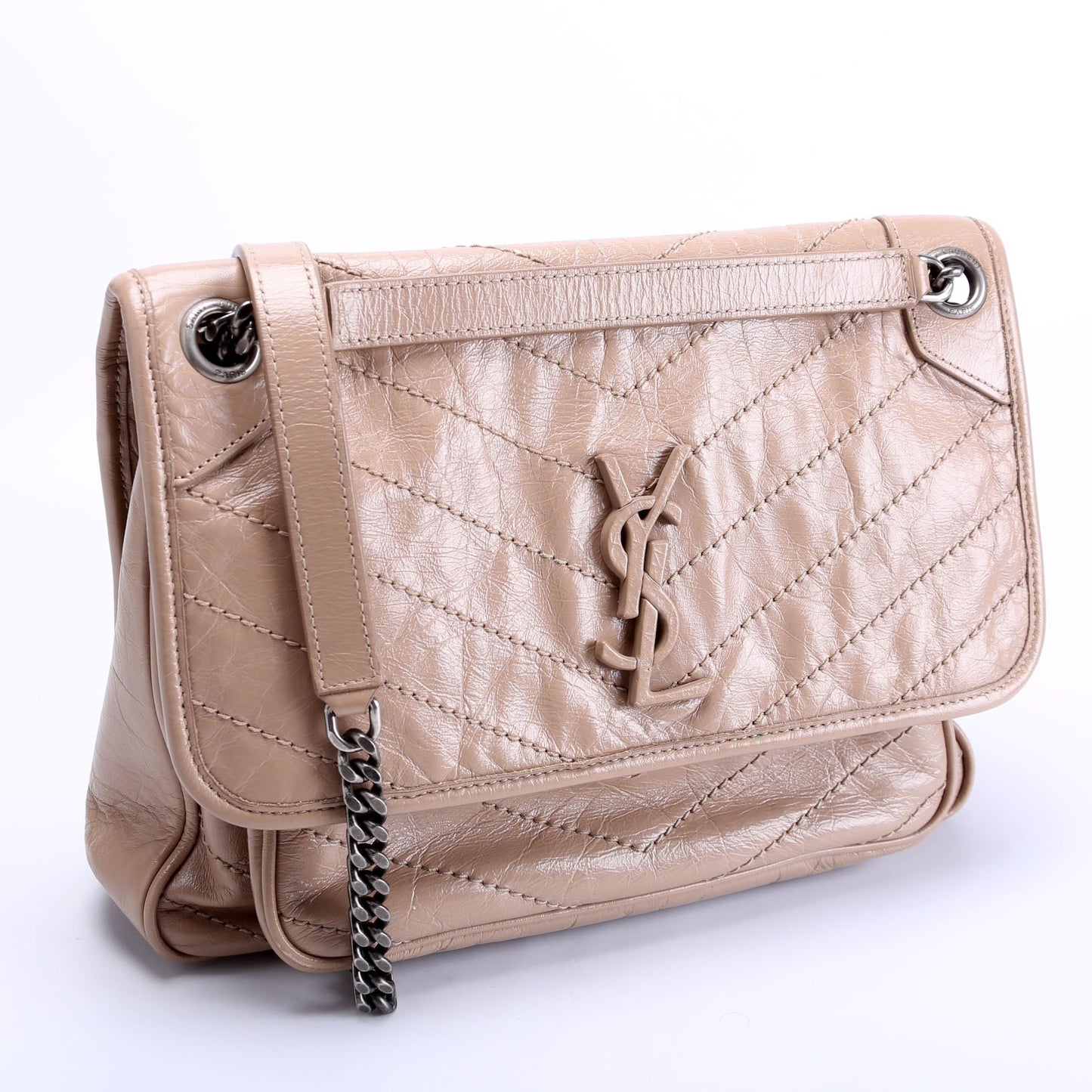 YSL Saint Laurent Saint Laurent Niki Crinkle Bag Leather Tan Travel Bag