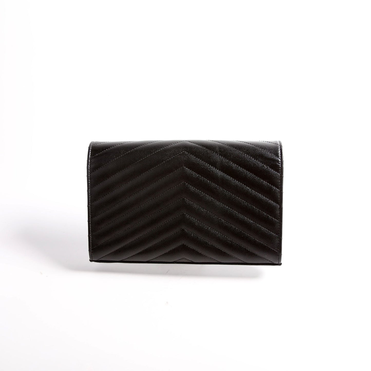 YSL Saint Laurent Saint Laurent Grain De Wallet Bag Black Chain Travel Bag