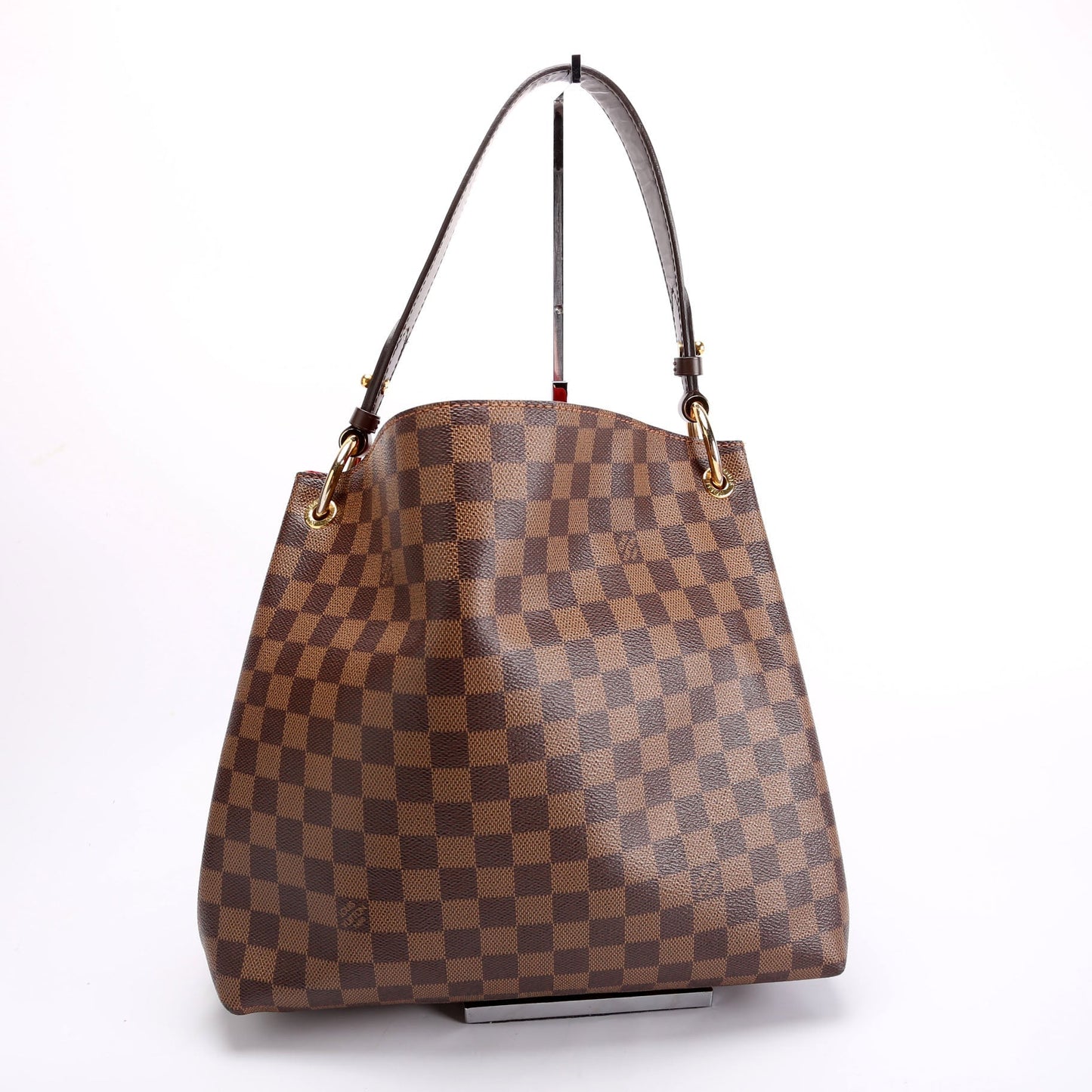 Louis Vuitton Graceful PM Ebene Damier Brown Red Handbag