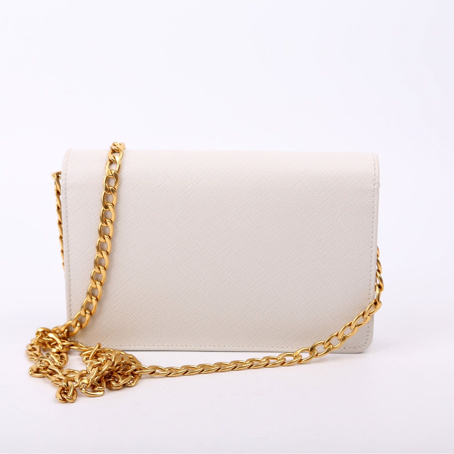 Prada Saffiano Lux Gray Bag Mini Chain Travel Bag