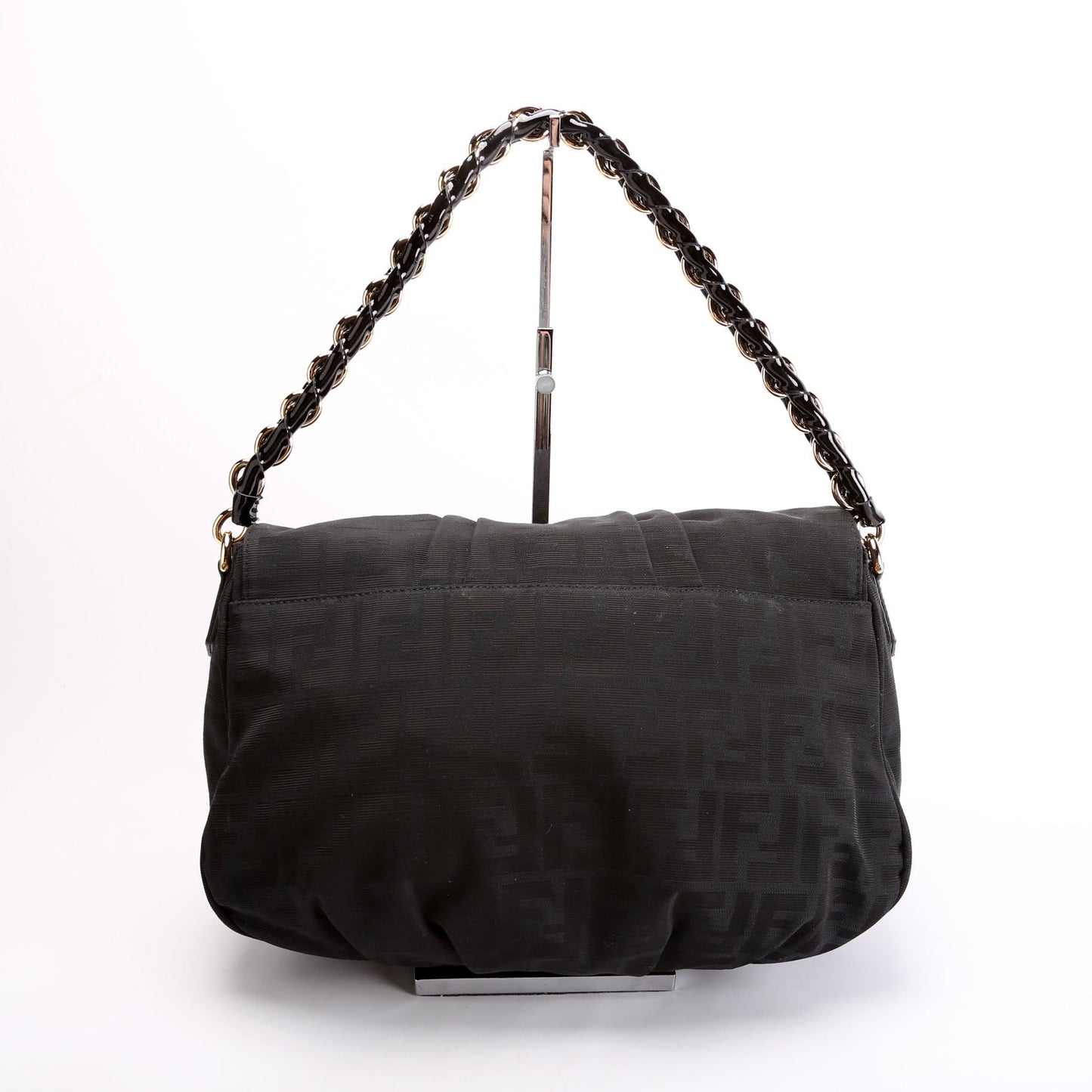 Fendi 8Br614 Zucca Mia Bag Black Flap Travel Bag