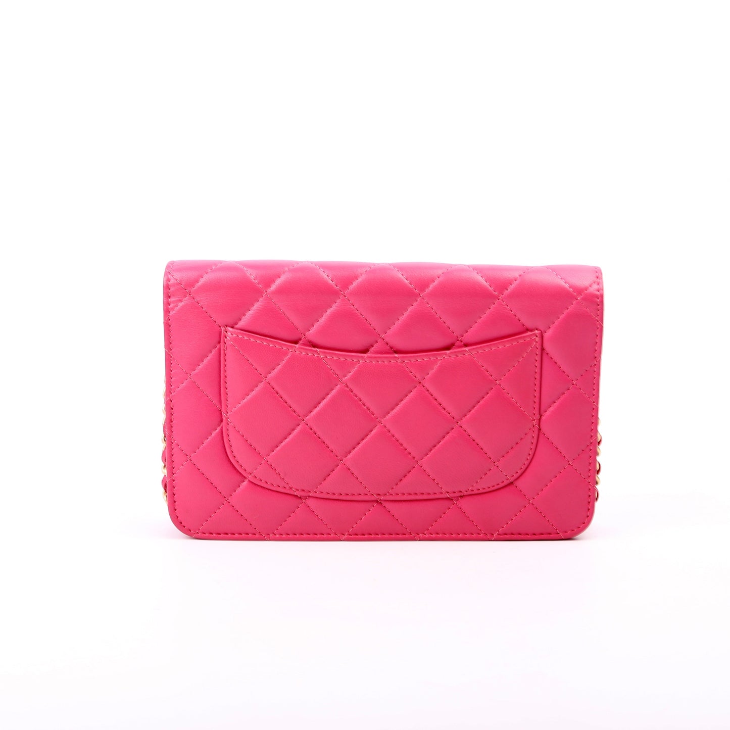 Chanel WOC Classic Quilted Lambskin Pink Clutch Bag Pink 2