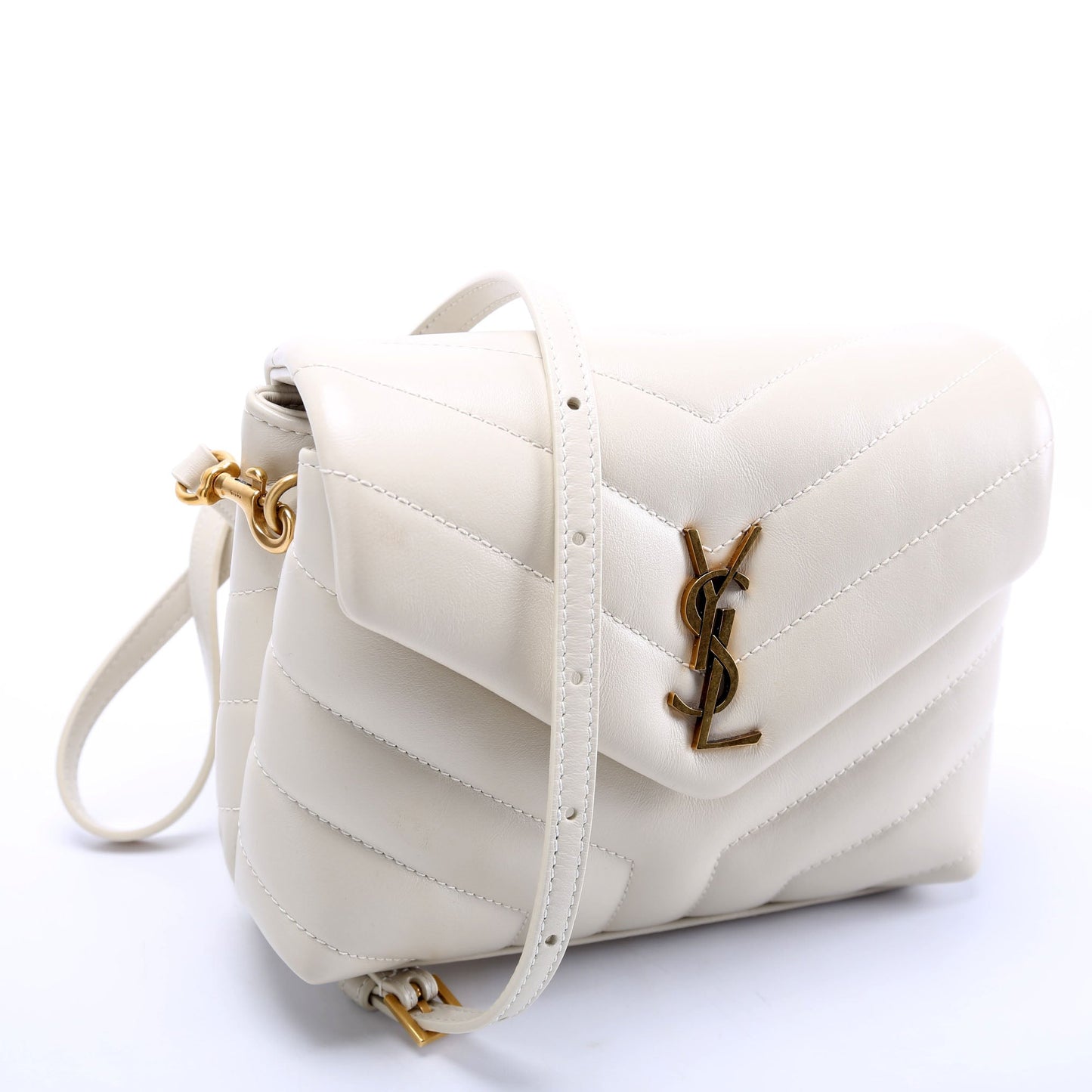 YSL Saint Laurent Saint Laurent Loulou Satchel Toy Crossbody Bag Cream